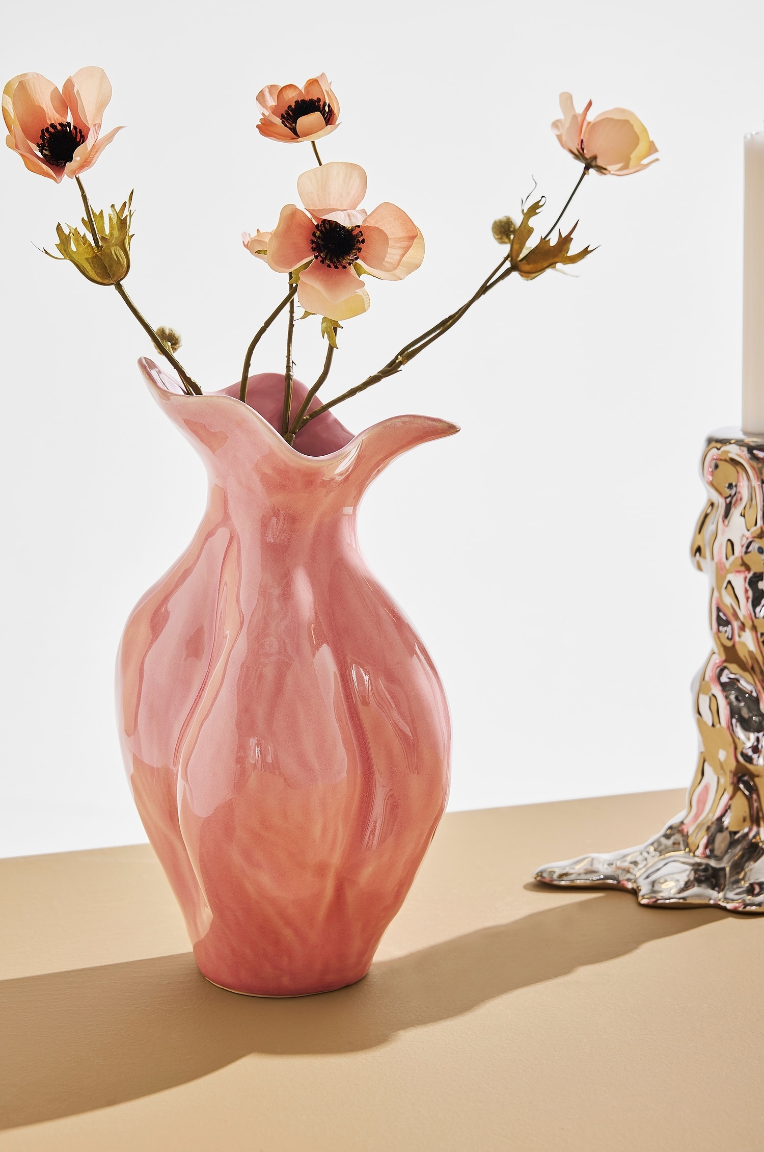 Daegu Vaas Mini - Roze/Chroom