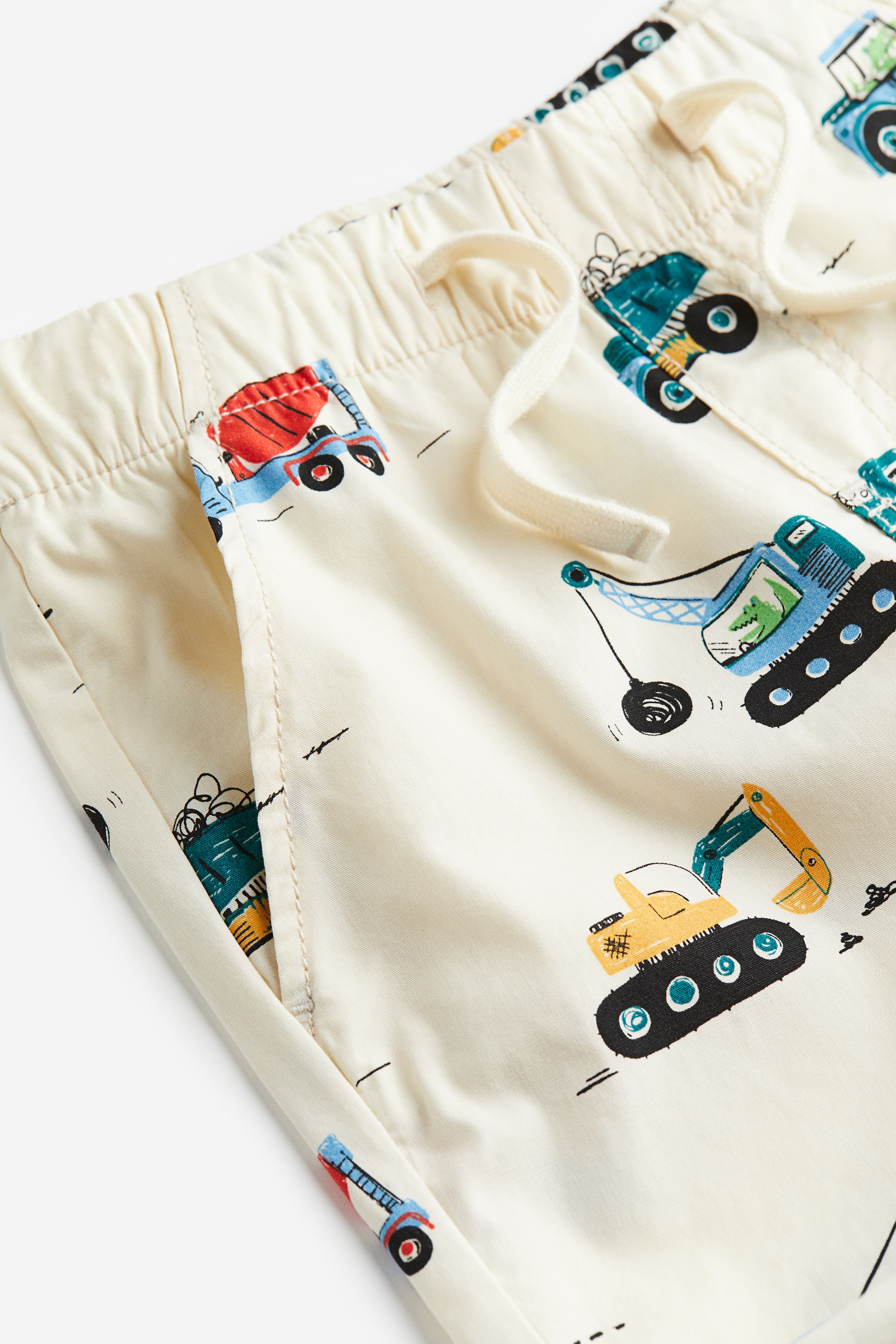 View larger image: Cotton poplin shorts - Natural white/Vehicles - Kids | H&M IN 2