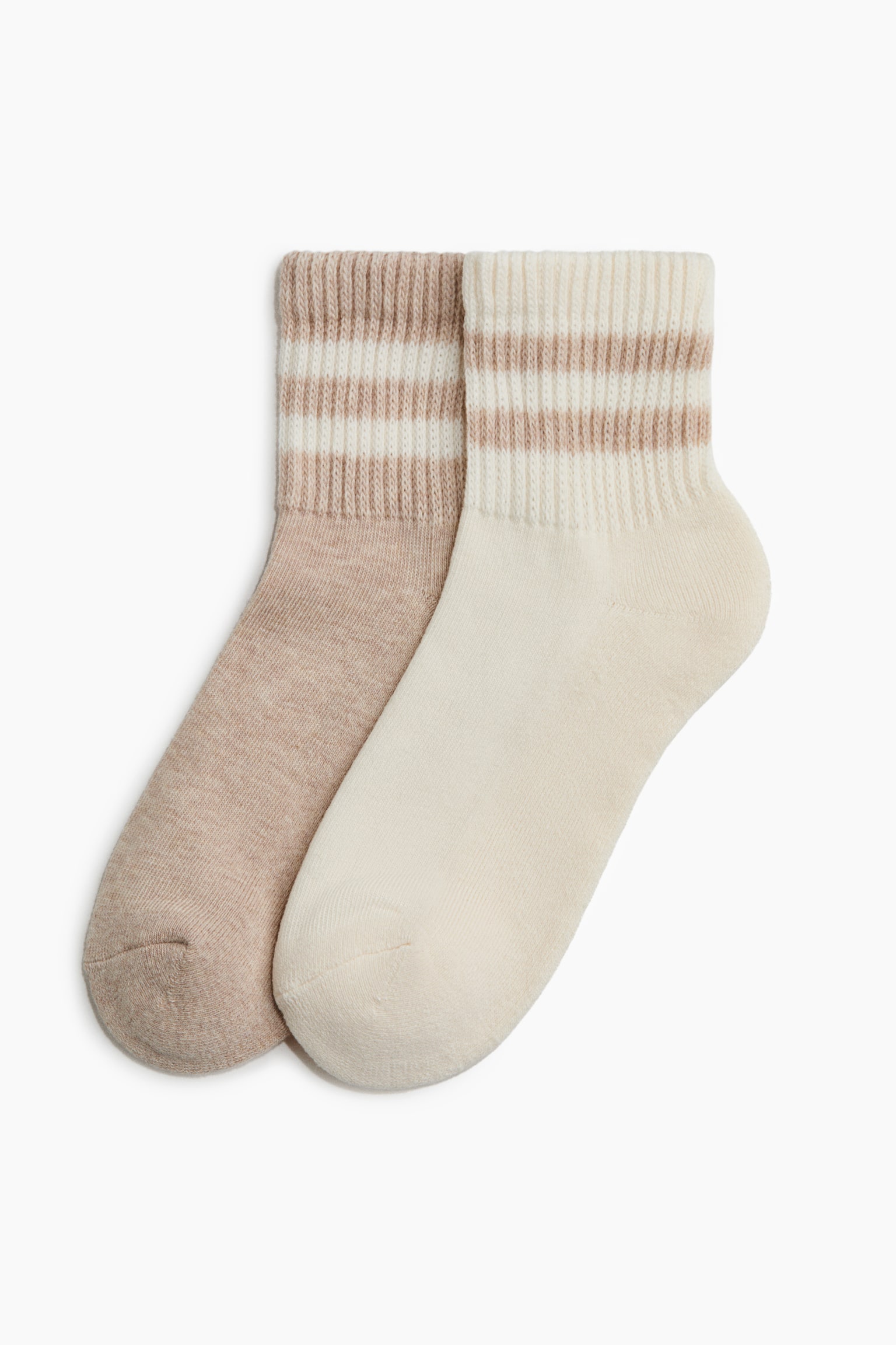 Ankle socks - Beige/Franjas/Blanco/Rosa - 1