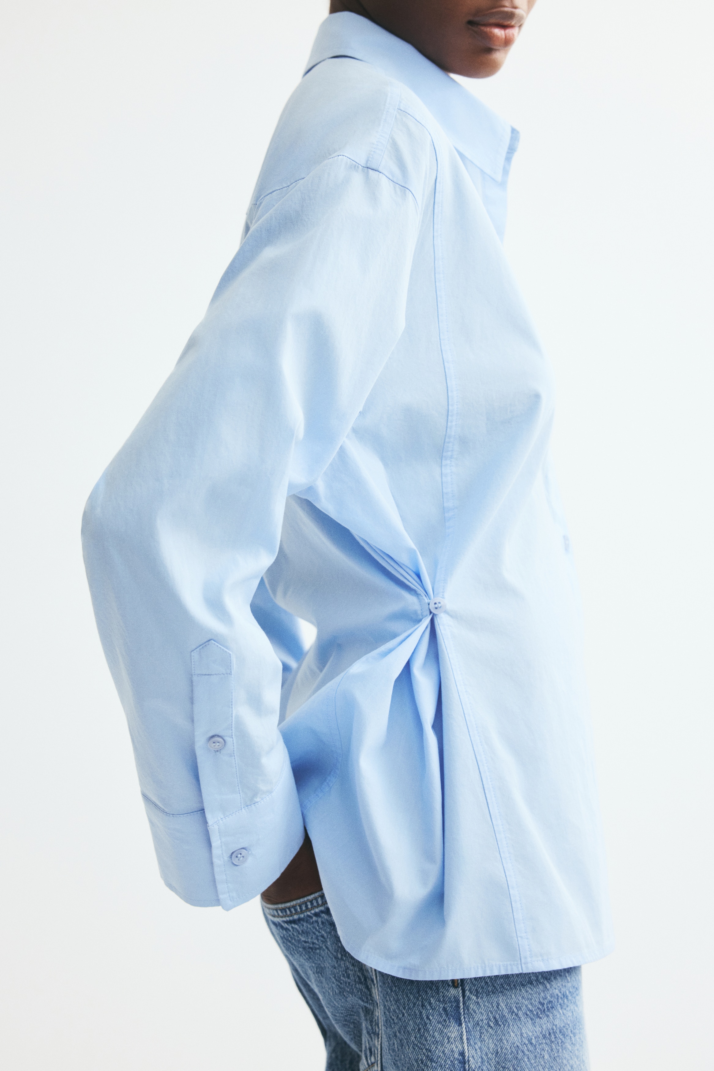 Tapered-Waist Poplin Shirt - thumbnail 6