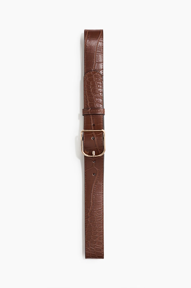 Ceinture - Marron/motif croco - 1