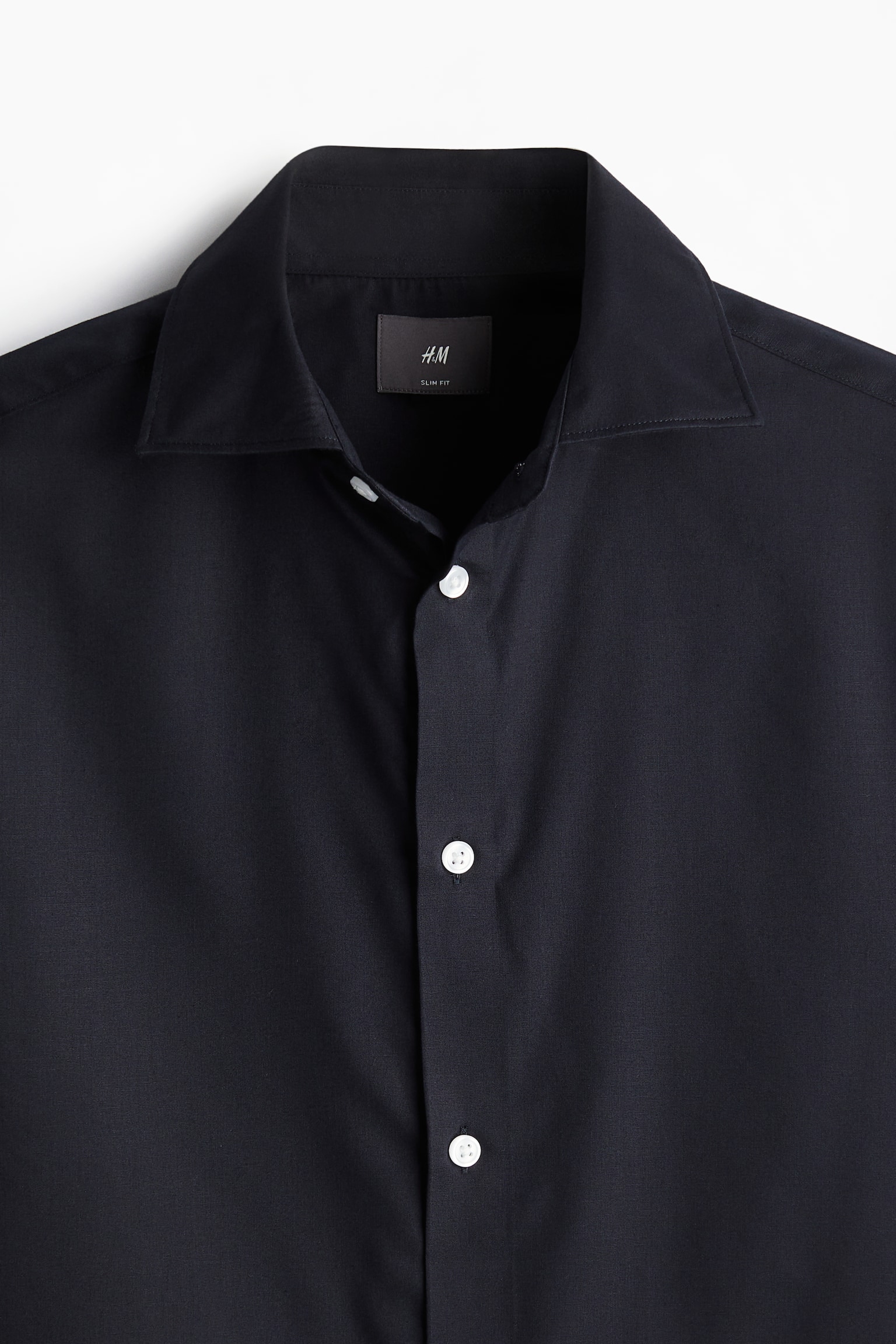 Slim Fit Easy-iron shirt - Navy blue/White - 4