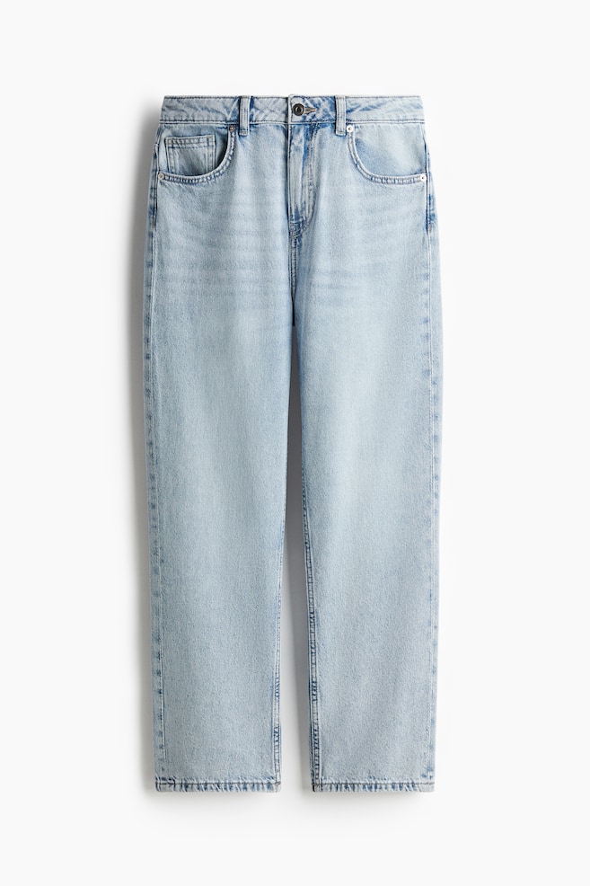 Straight High Ankle Jeans - Blasses Denimblau/Weiß/Helles Denimblau/Schwarz - 1