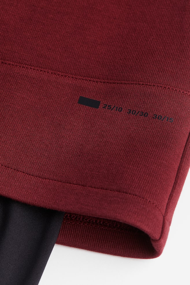 DryMove™ Sports tights with shorts - Dark red/Black/Light beige/Grey - 4
