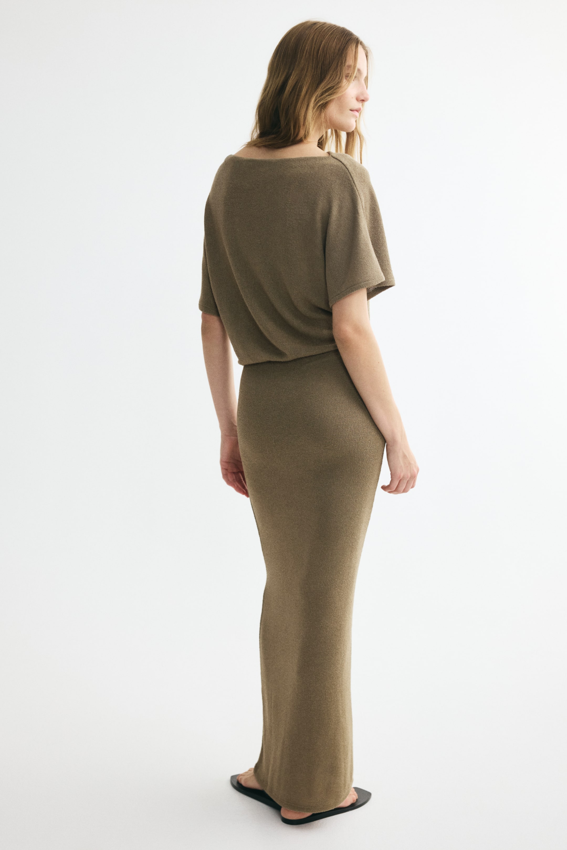 Boat-Neck Knit Dress