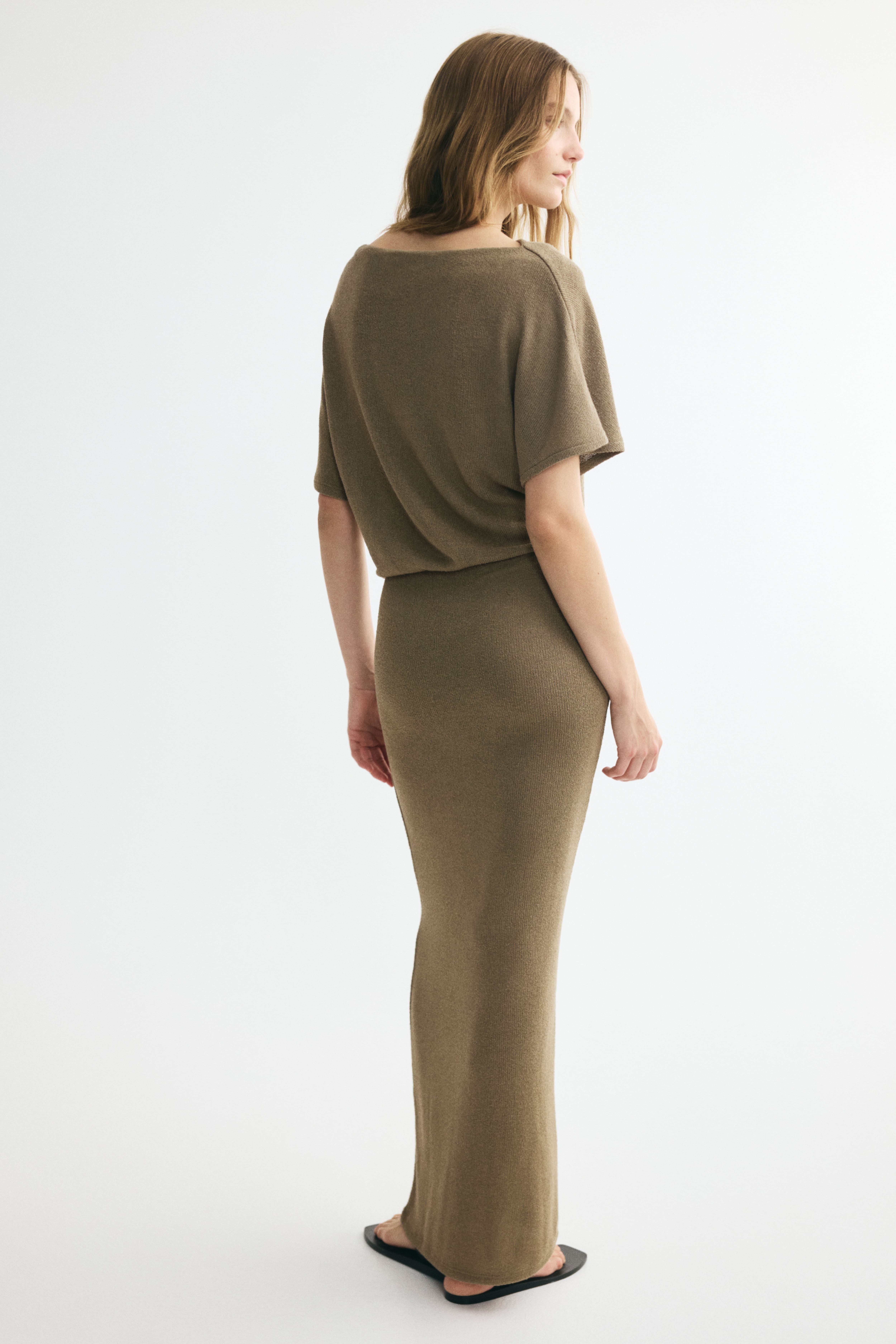 Boat-Neck Knit Dress