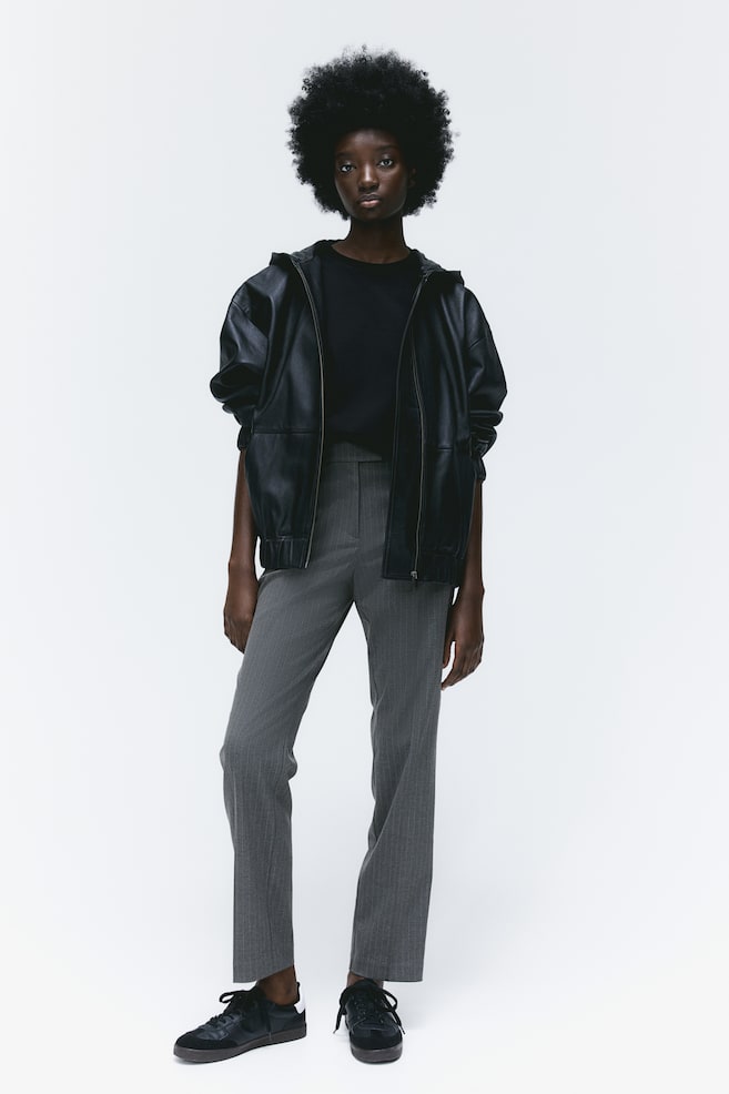 Slim twill trousers - Dark grey/Pinstriped/Black/Grey/Red - 1