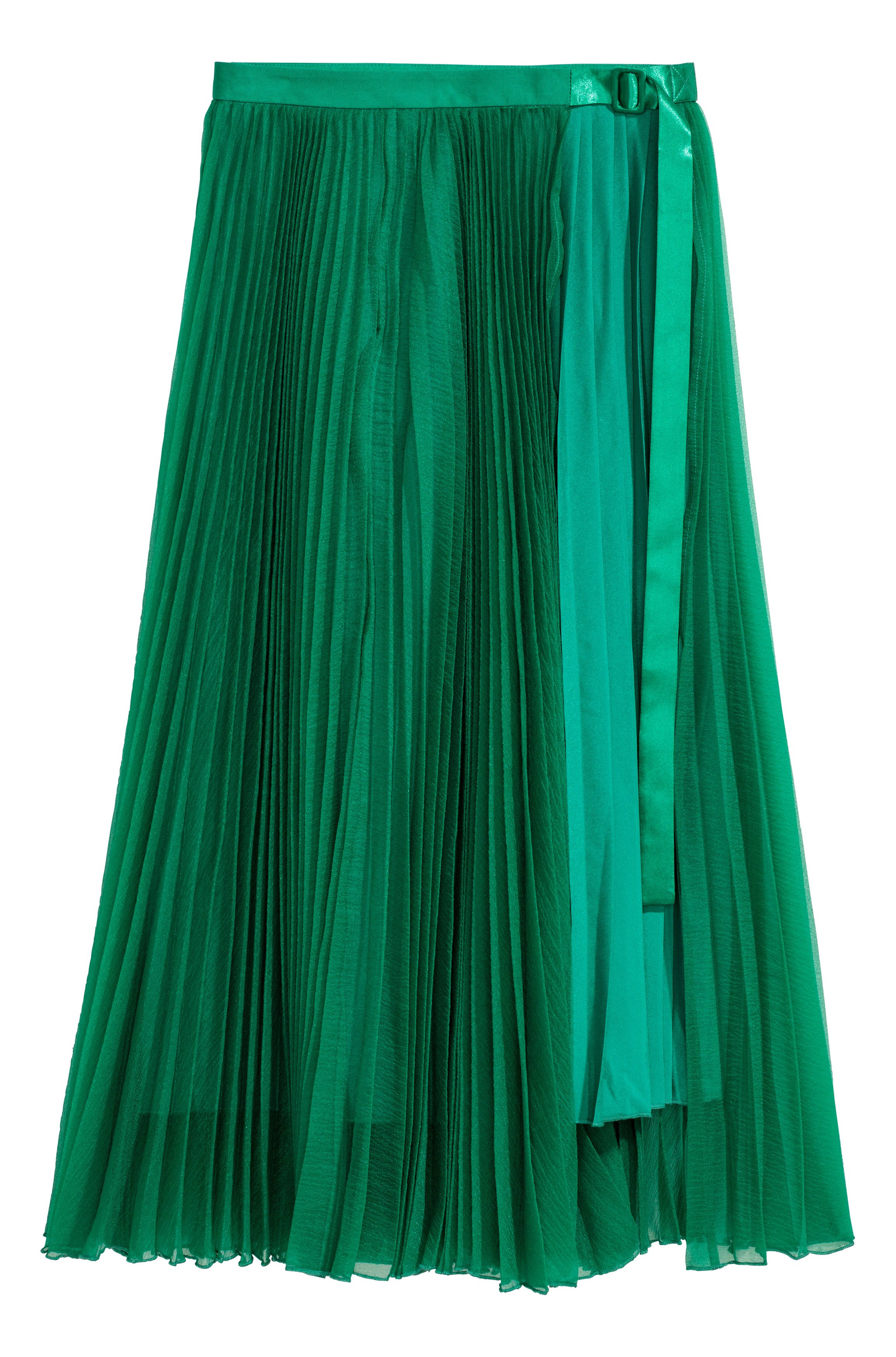 High waist pleated skirt green hotsell