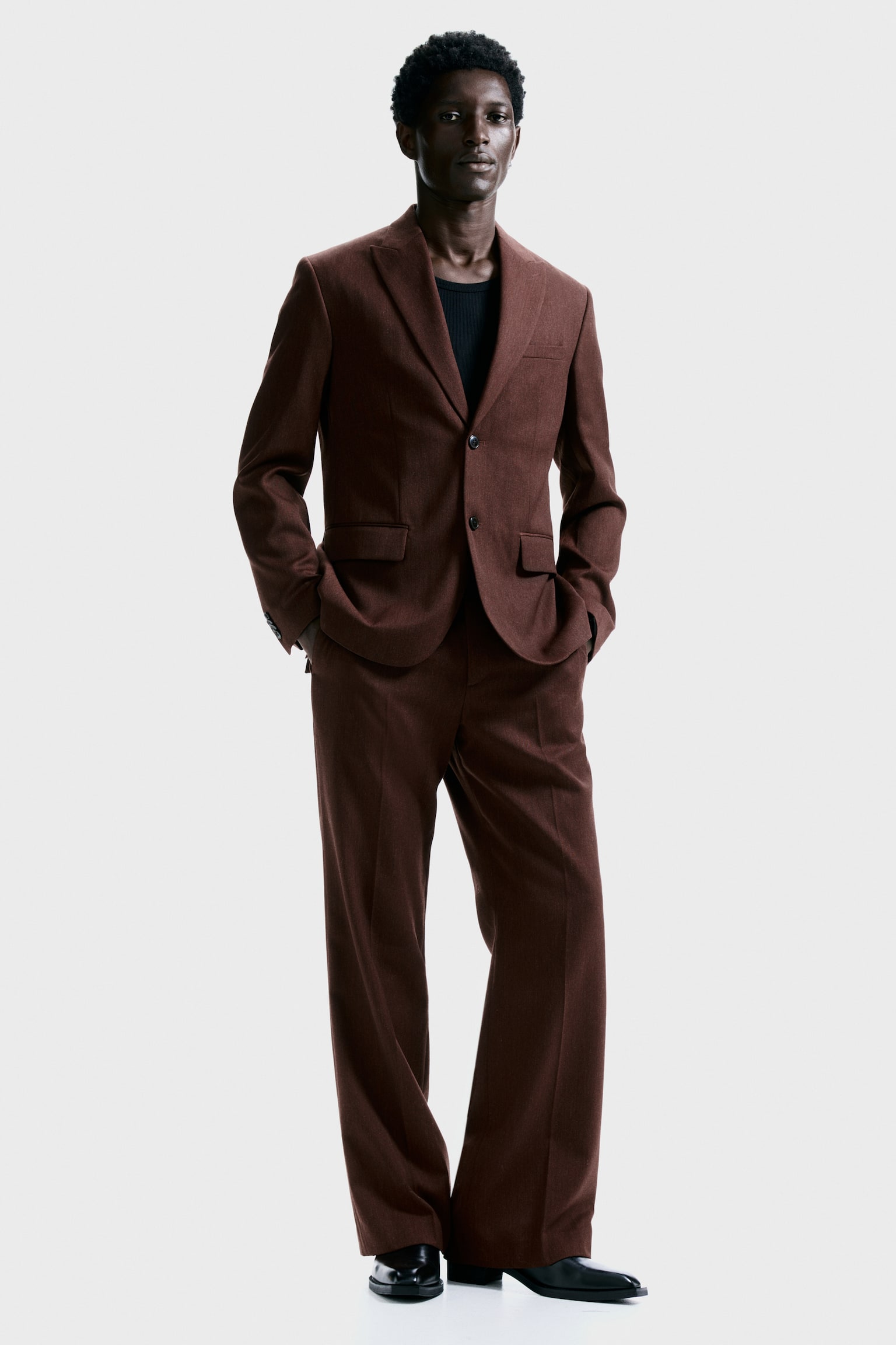 Мужская куртка H&M Regular-Fit Single-Breasted, цвет: Тёмный коричневый — фото 3