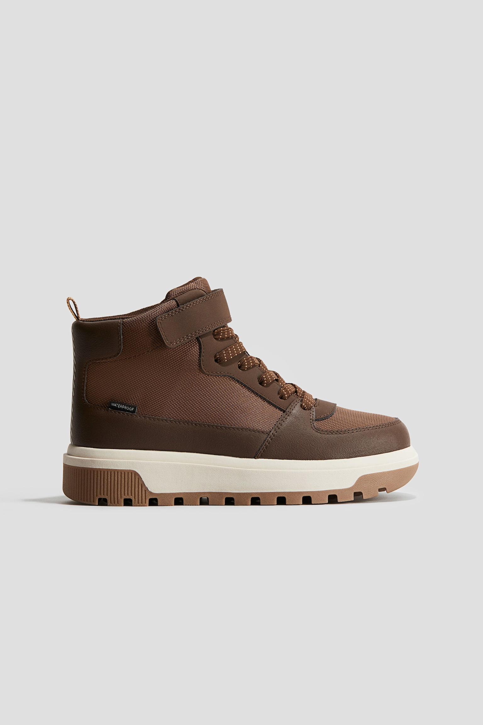 Waterproof hi-top trainers - Brown/Black - 1