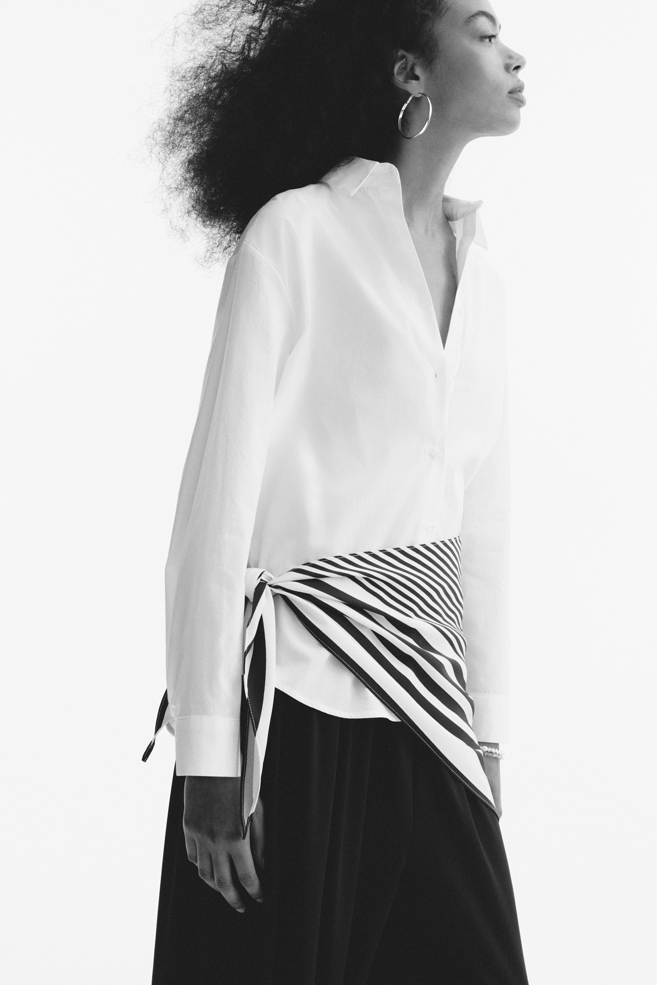 Scarf-Detail Shirt
