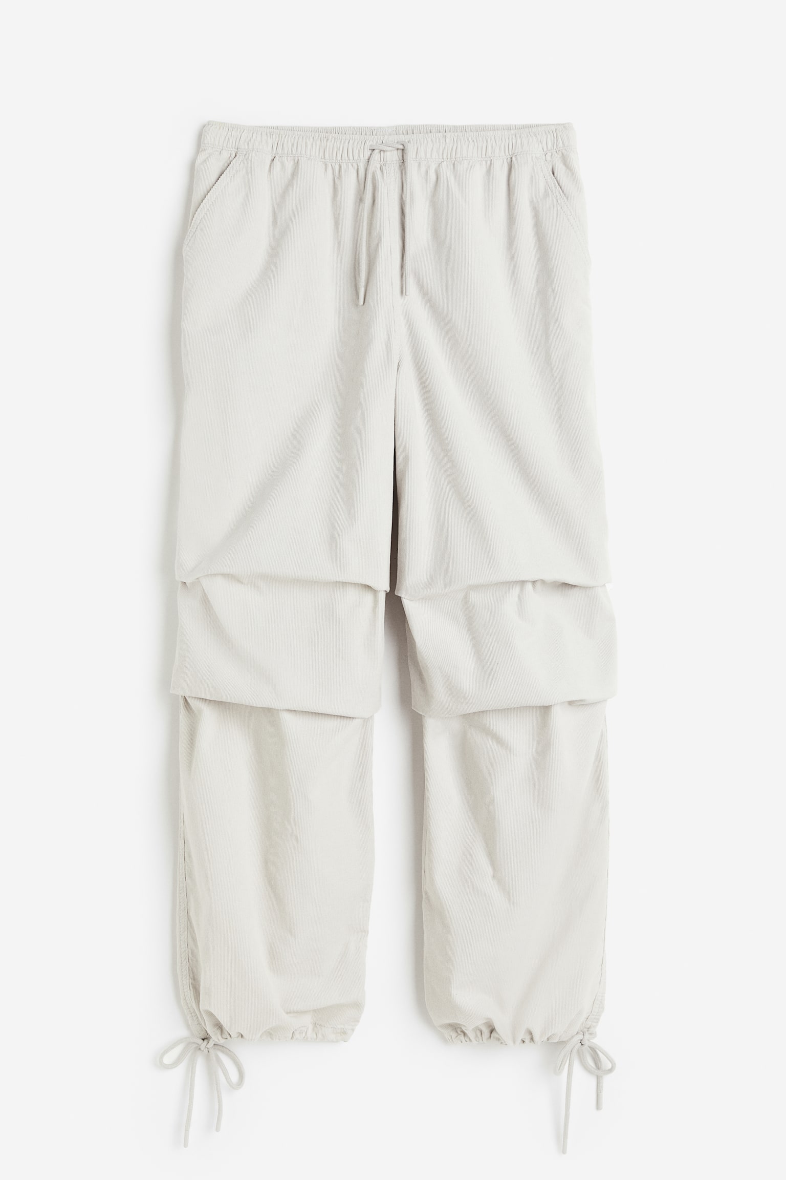 Corduroy parachute trousers - Light grey/Light beige - 1