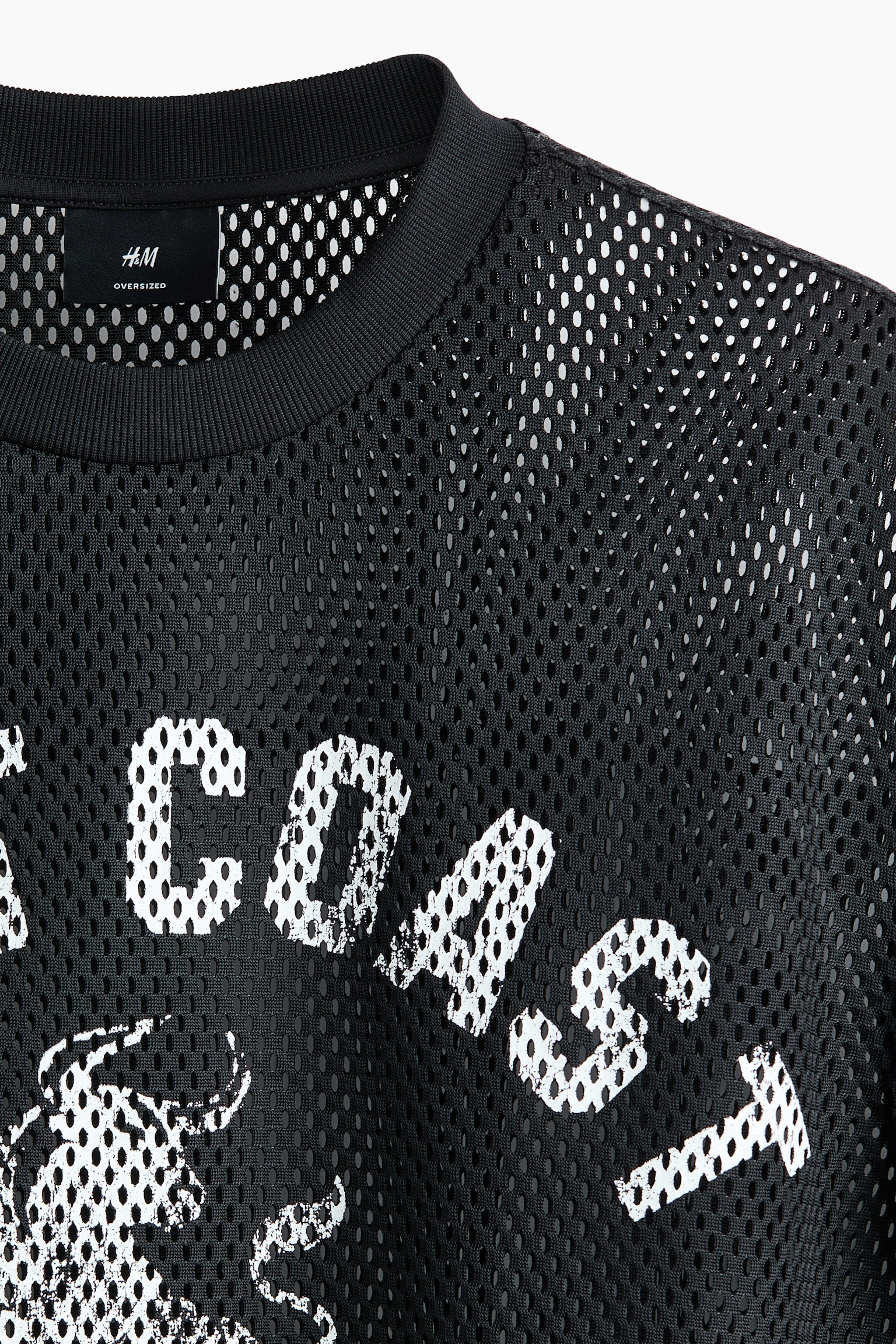 Oversized Printed Mesh T-Shirt - Black/West Coast/Yellow/Los Angeles - 2