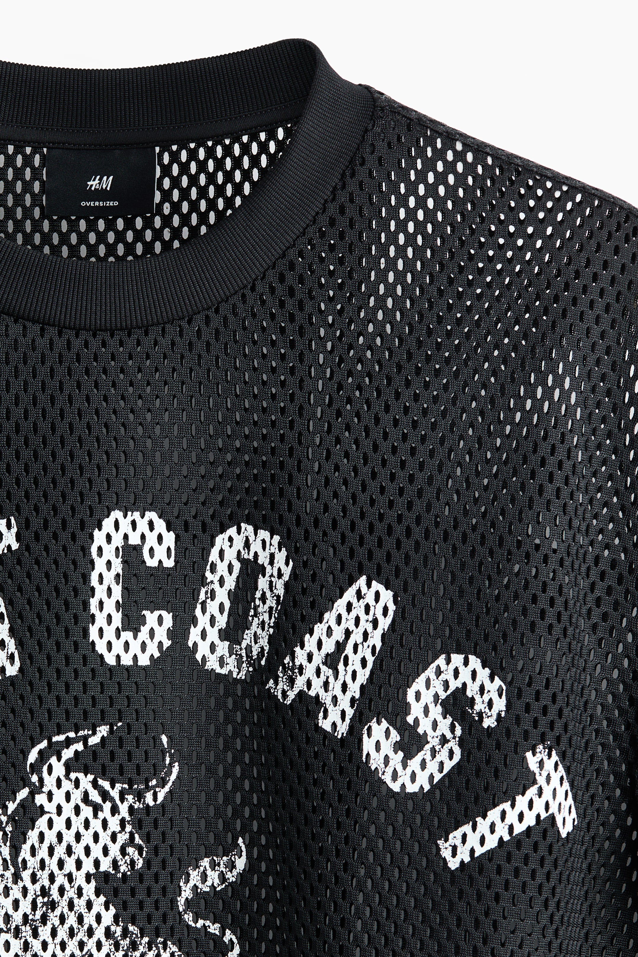Ampliar la imagen: Playera Oversized Fit en malla con diseño - Negro/West Coast - Men | H&M MX 2