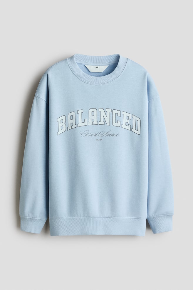 Oversized motif-detail sweatshirt - Light blue/Balanced/Cream/Soft Vibes - 1