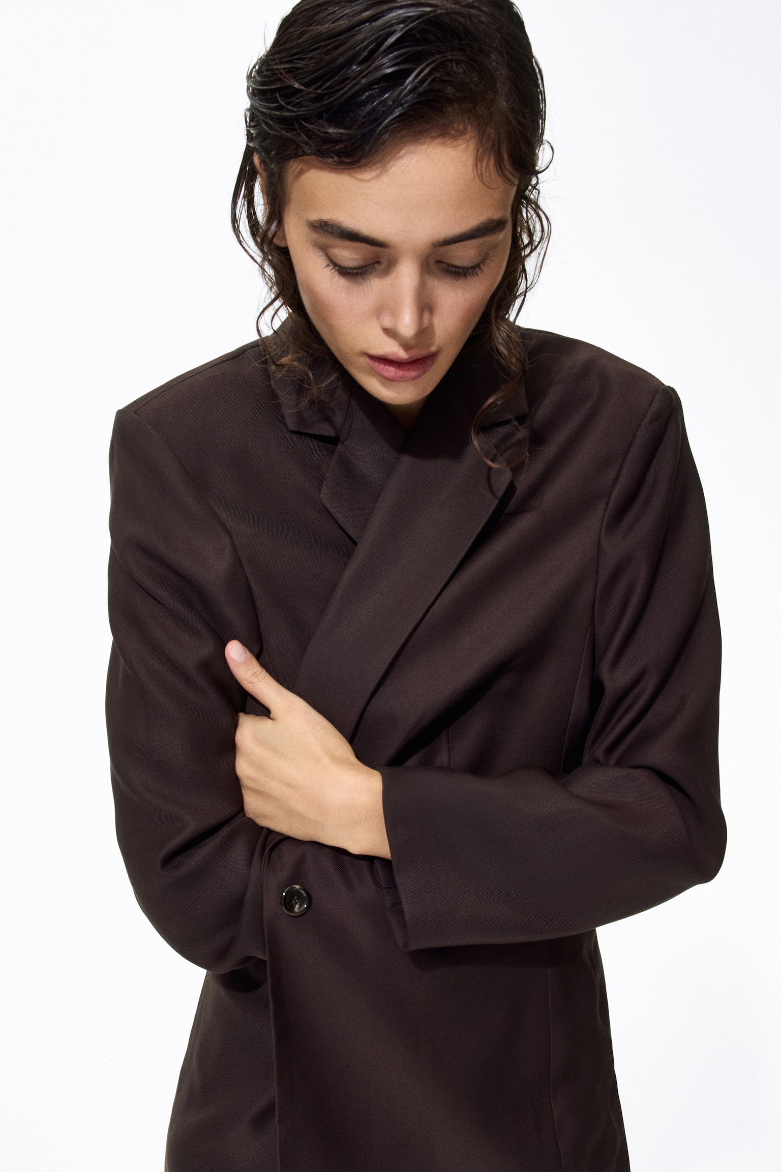 Single-breasted blazer - Dark brown - 7