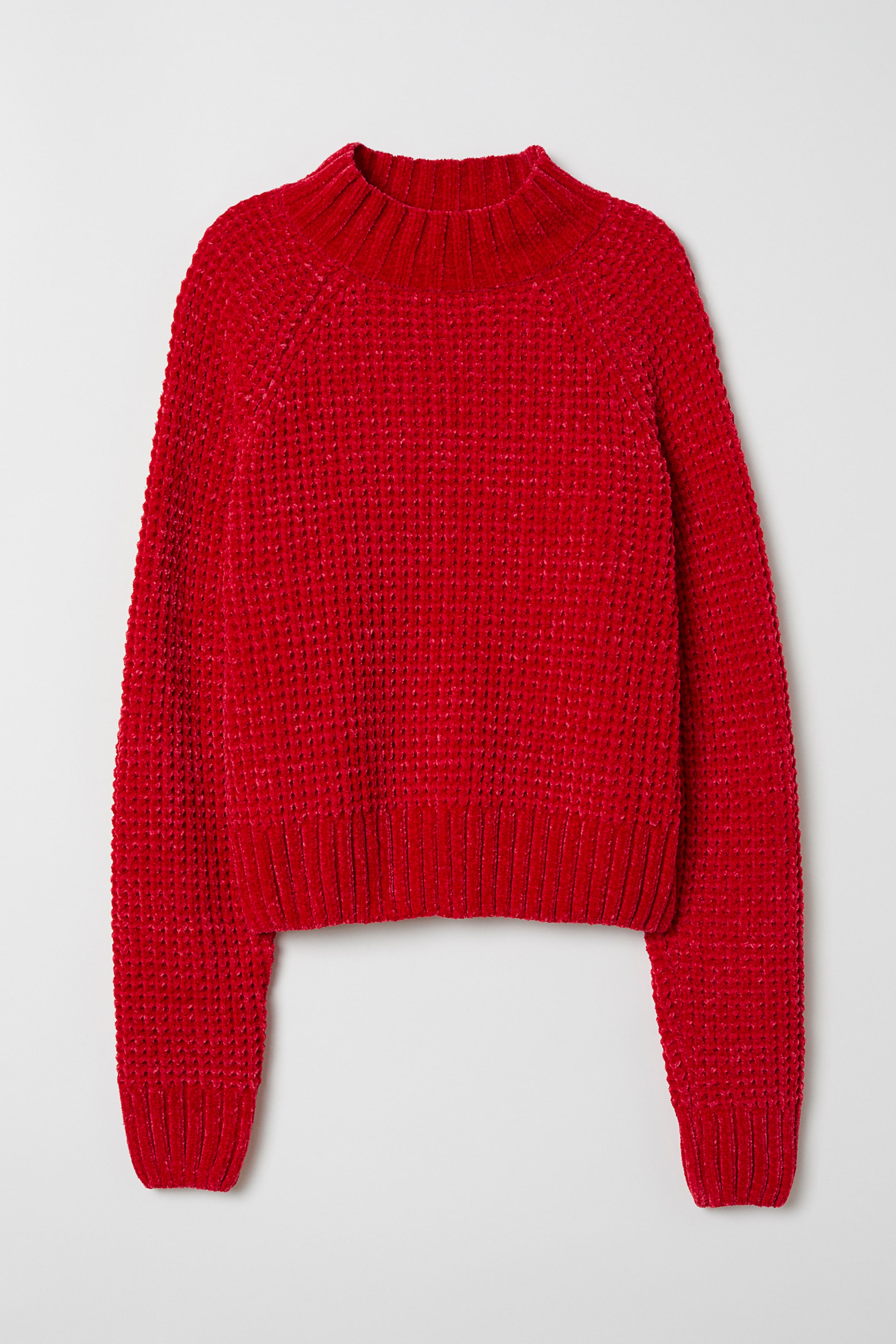 Agrandir l'image: Pull en maille côtelée - Rouge - FEMME | H&M FR 1