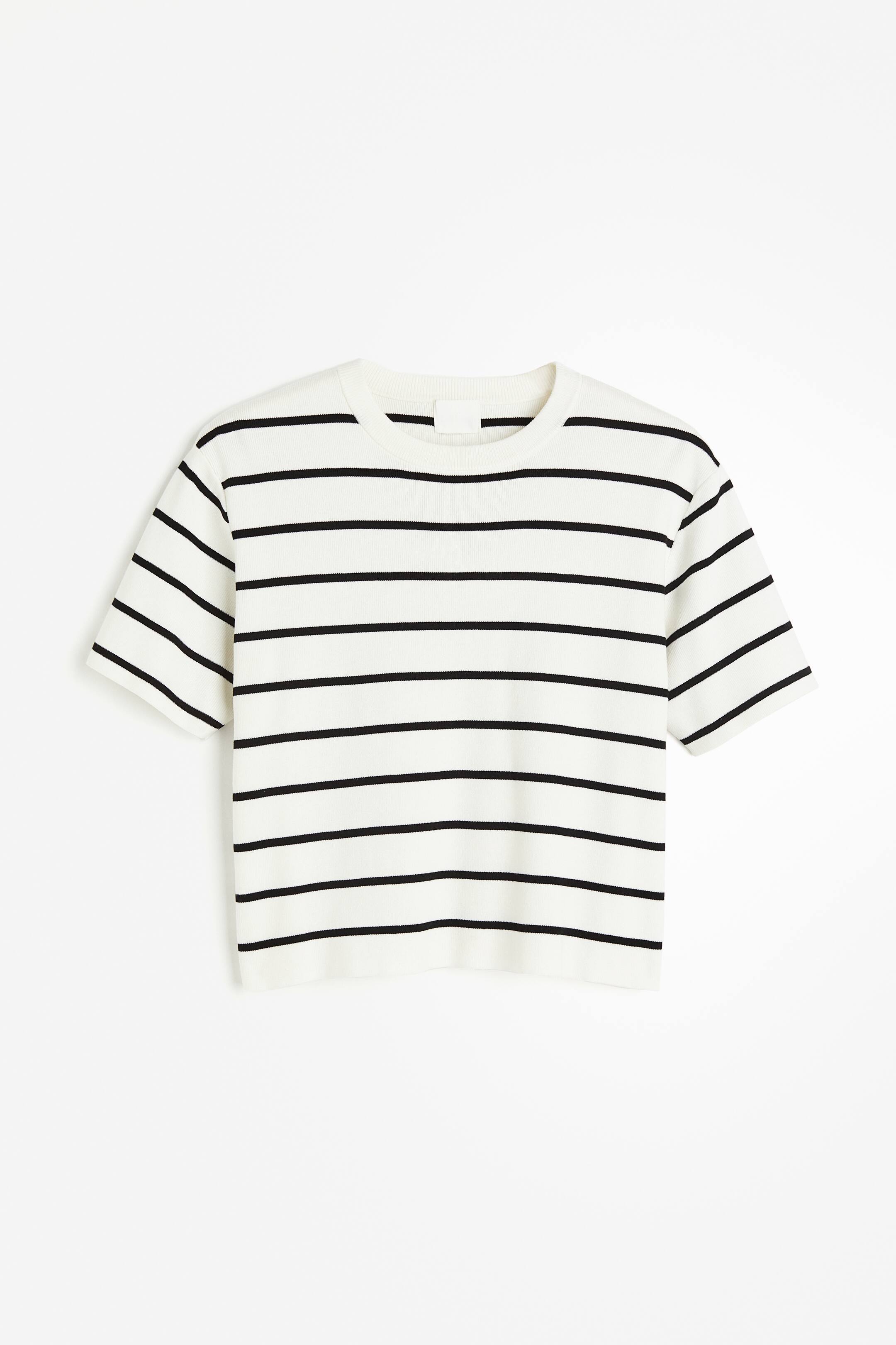 Fine-knit top - White/Black striped - Ladies | H&M GB