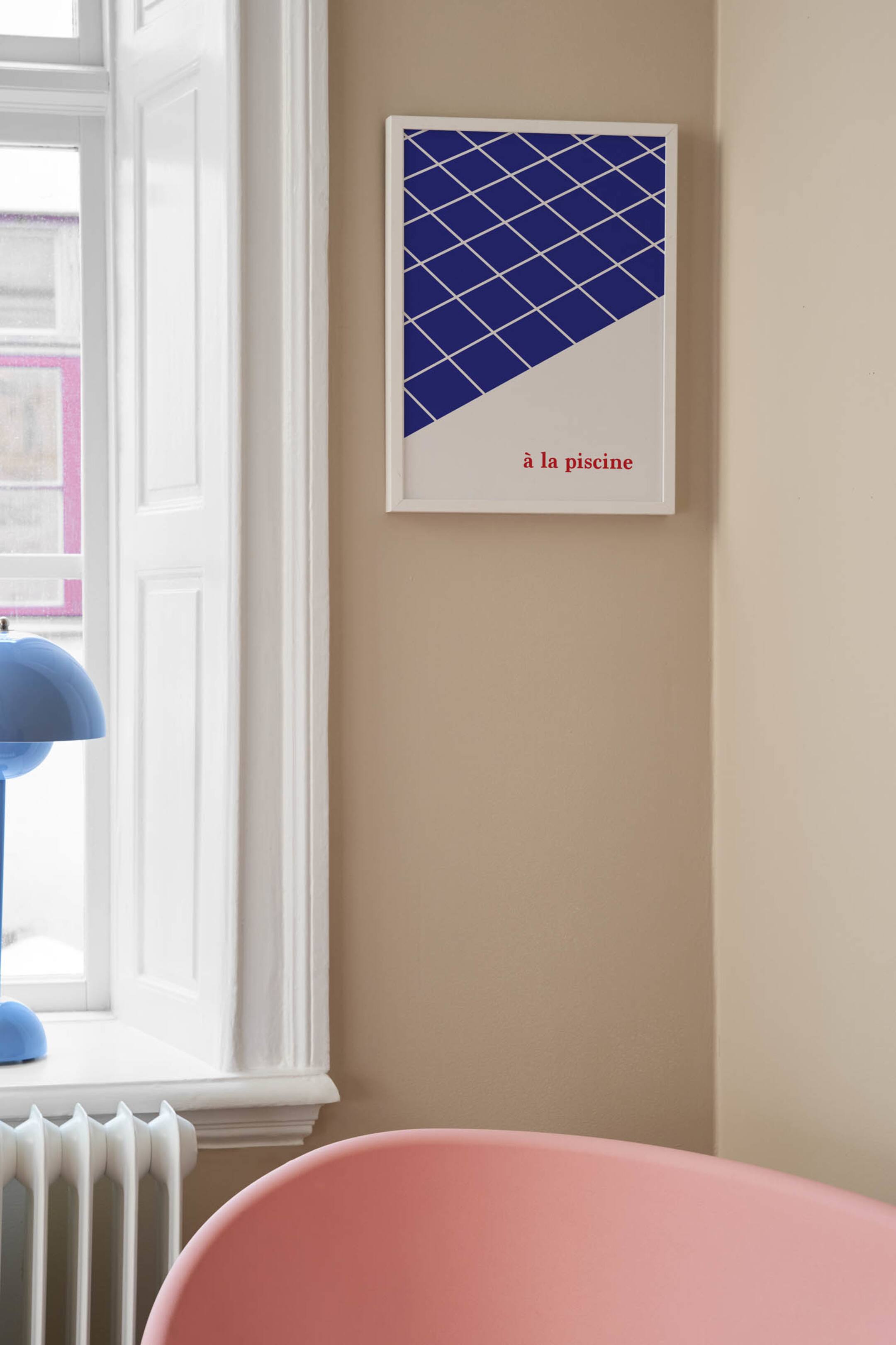 View larger image: À La Piscine Poster - Blue/white/red - Postery - Home All | H&M GB 1