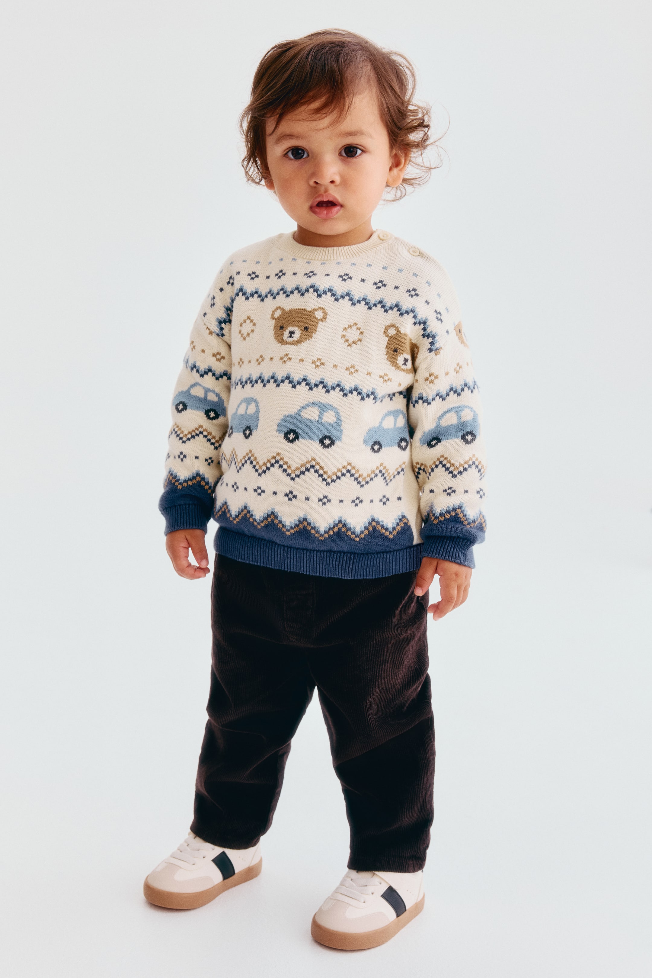 Chandail en tricot de coton jacquard
