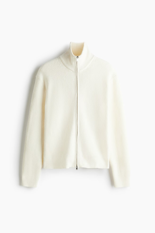 Regular Fit Zip cardigan - White - 1