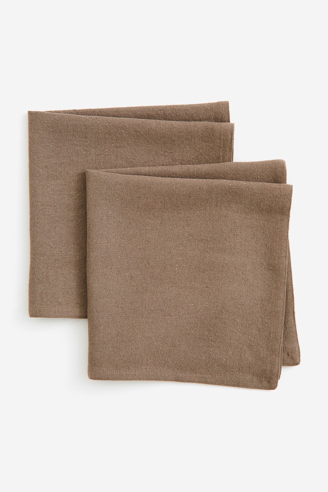 2-pack linen-blend napkins  - Brown/Orange/Brown - 2