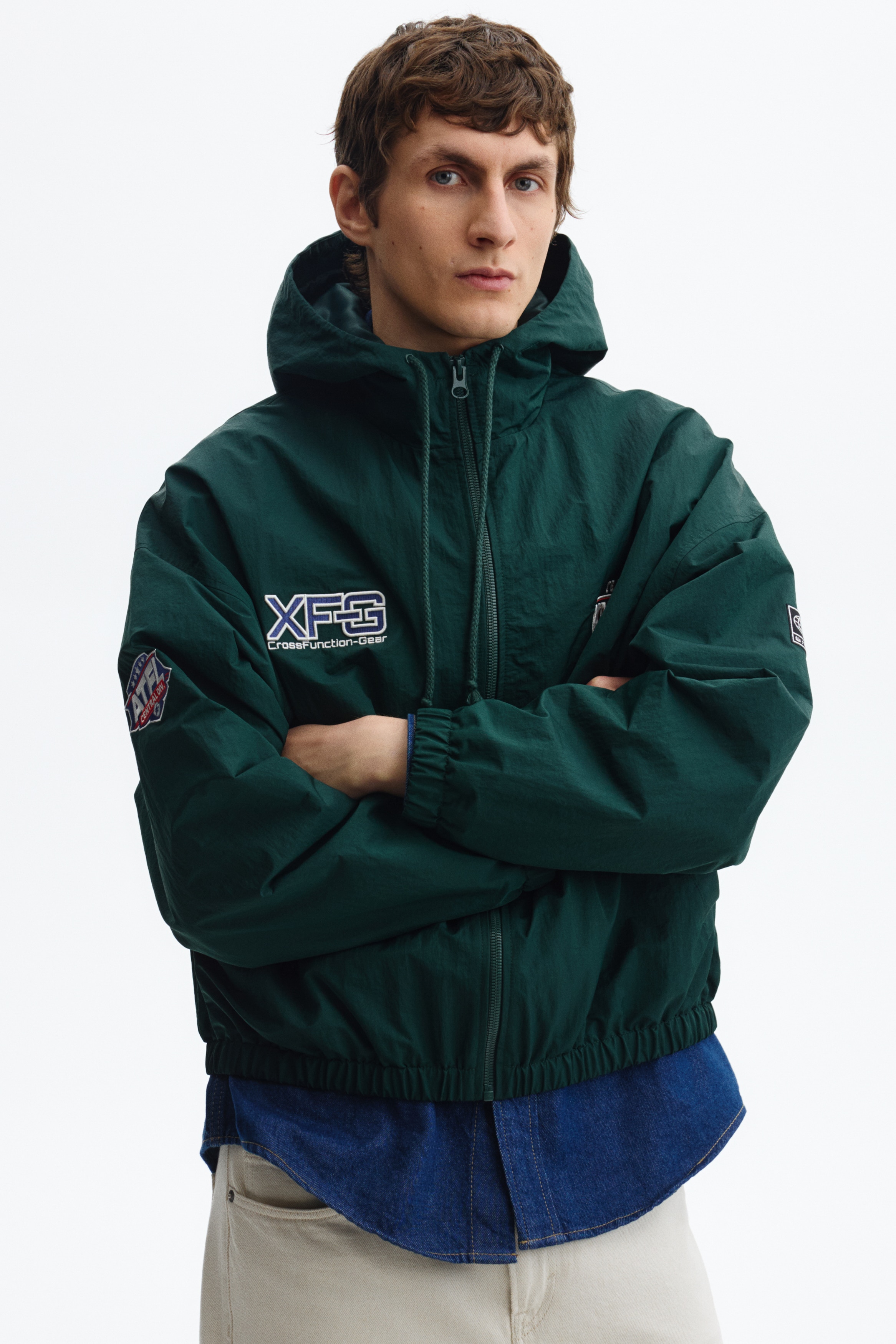 Αντιανεμικό νάιλον μπουφάν - Σκούρο πράσινο/Team Meadows