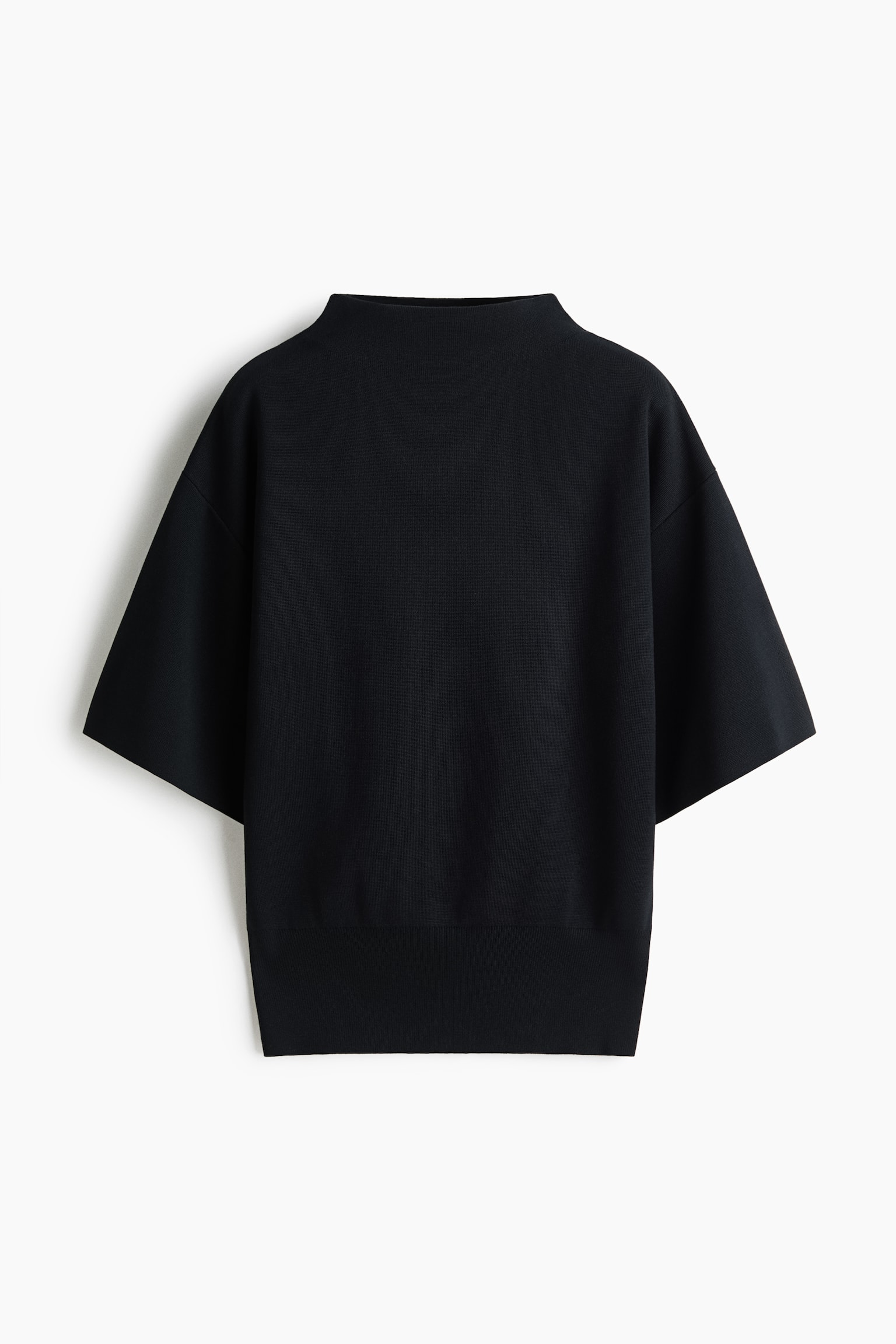 Top à col cheminée - Noir/Taupe foncé/Crème