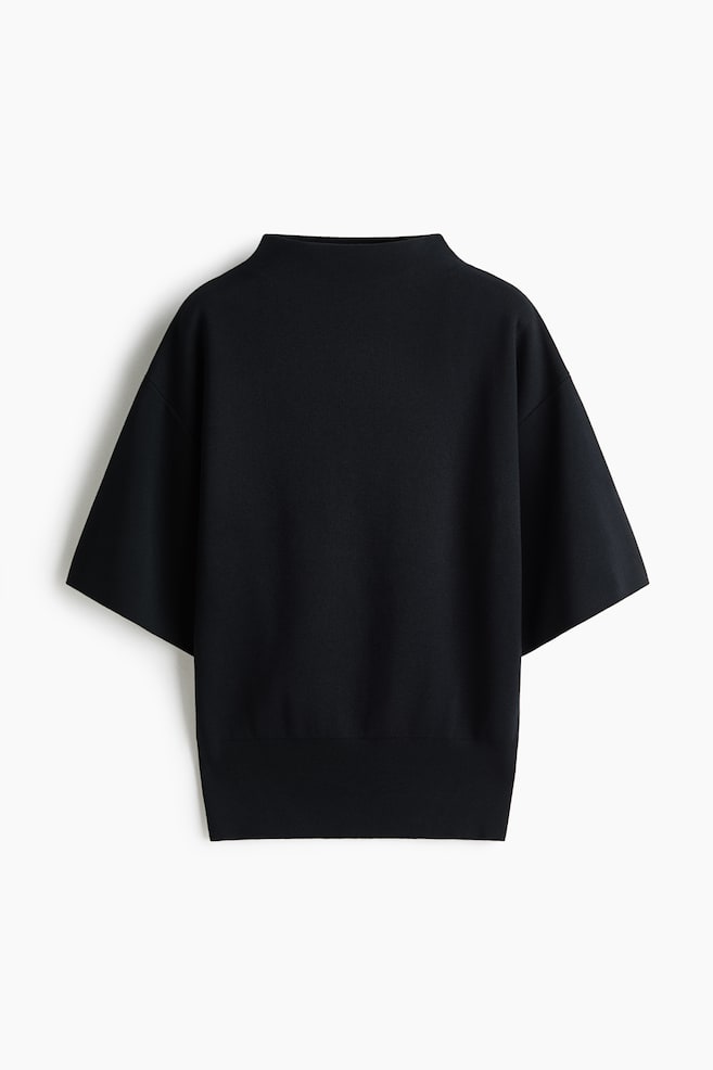 Turtleneck top - Black/Cream/Dark mole - 1