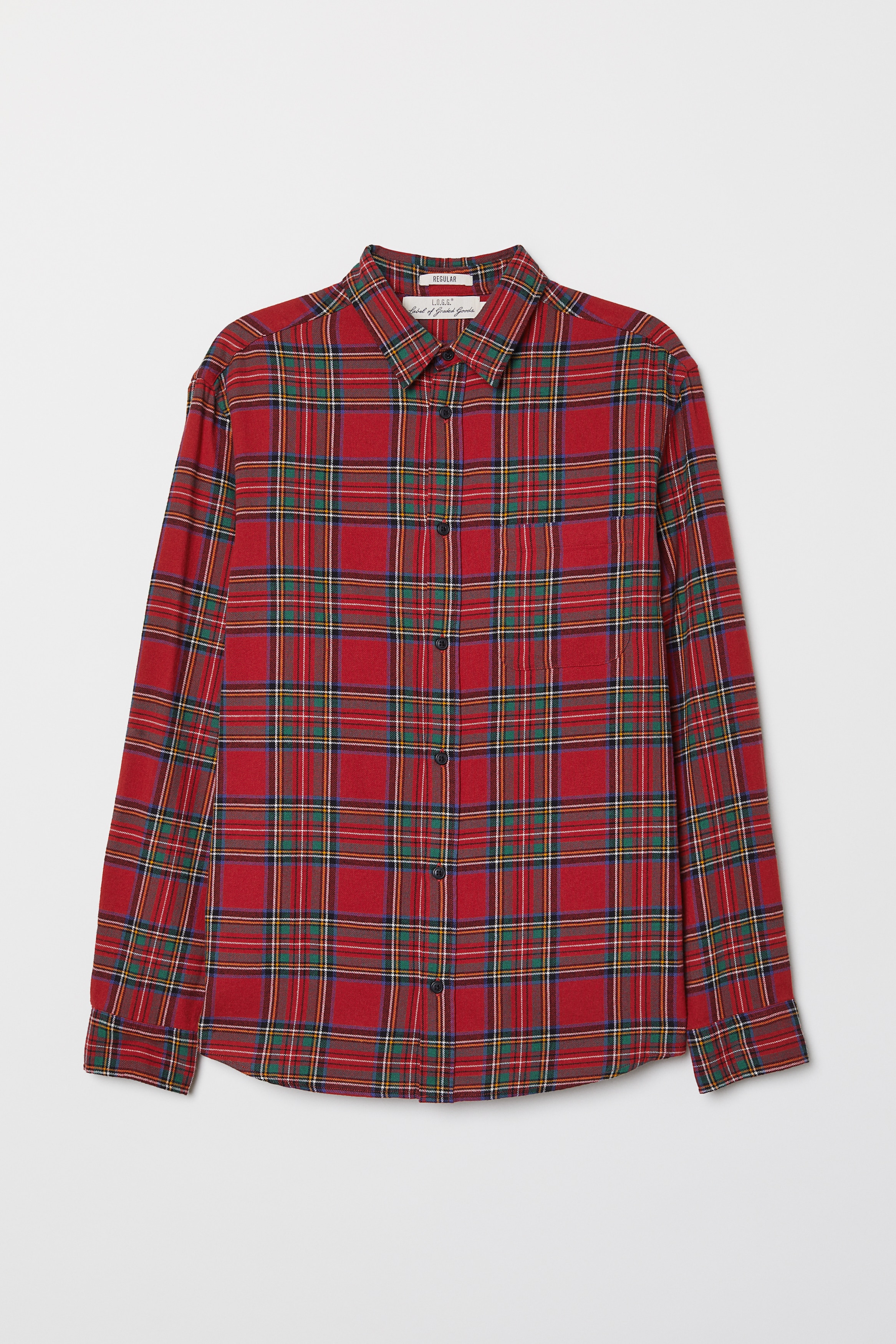 Flannel shirt - Red/Checked - Men | H\u0026M