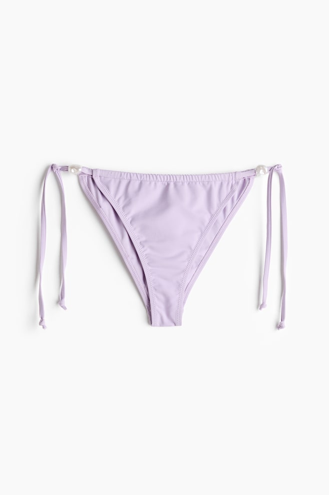 Cheeky Tie tanga bikini bottoms - Light purple/Dark coral pink/Striped/Orange/Dark red - 1