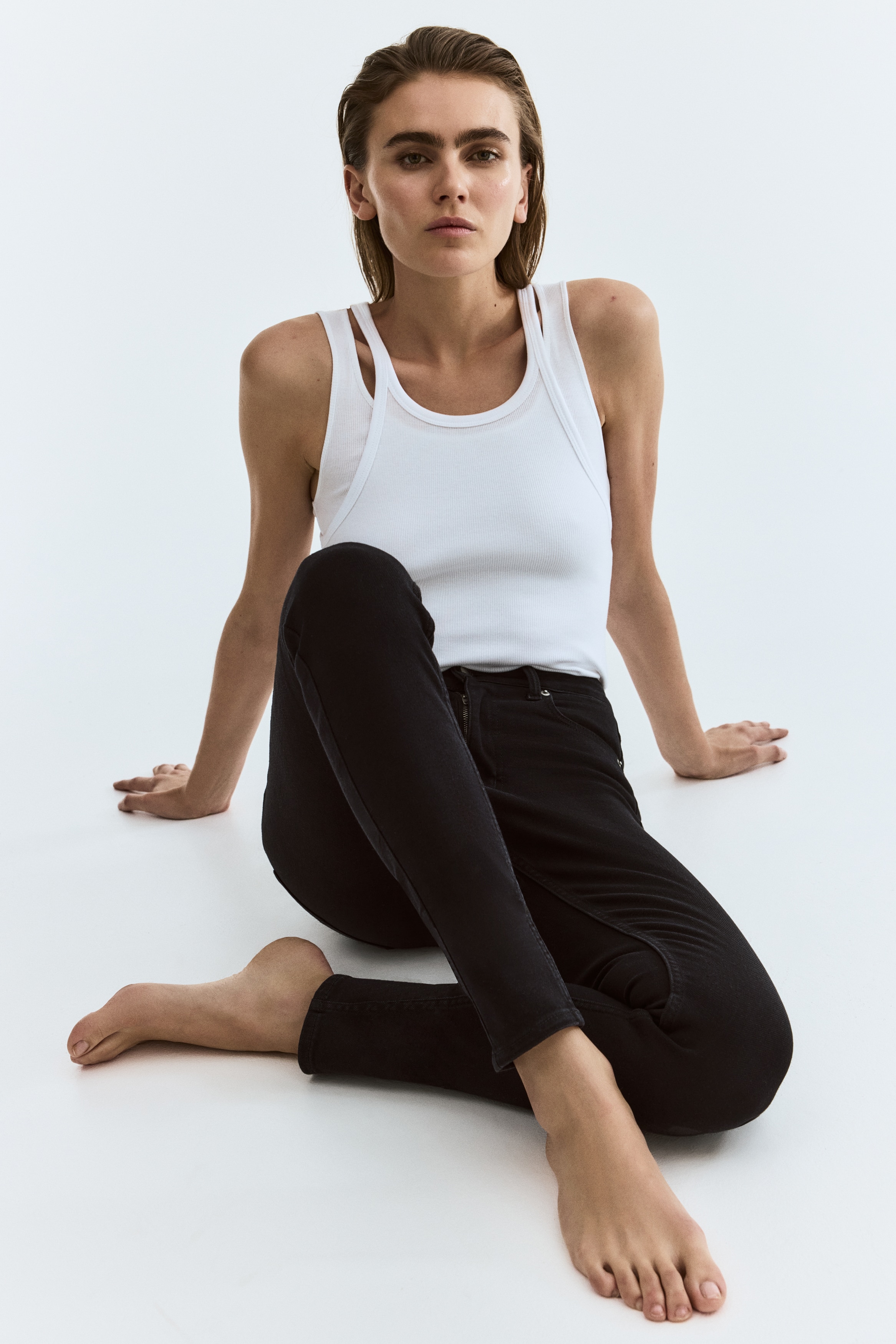 Skinny High Waist Jeans - Czarny denim/Jasnoniebieski denim/Ciemnoniebieski denim/Niebieski denim/Biały/Czarny/Niebieski denim/Czarny