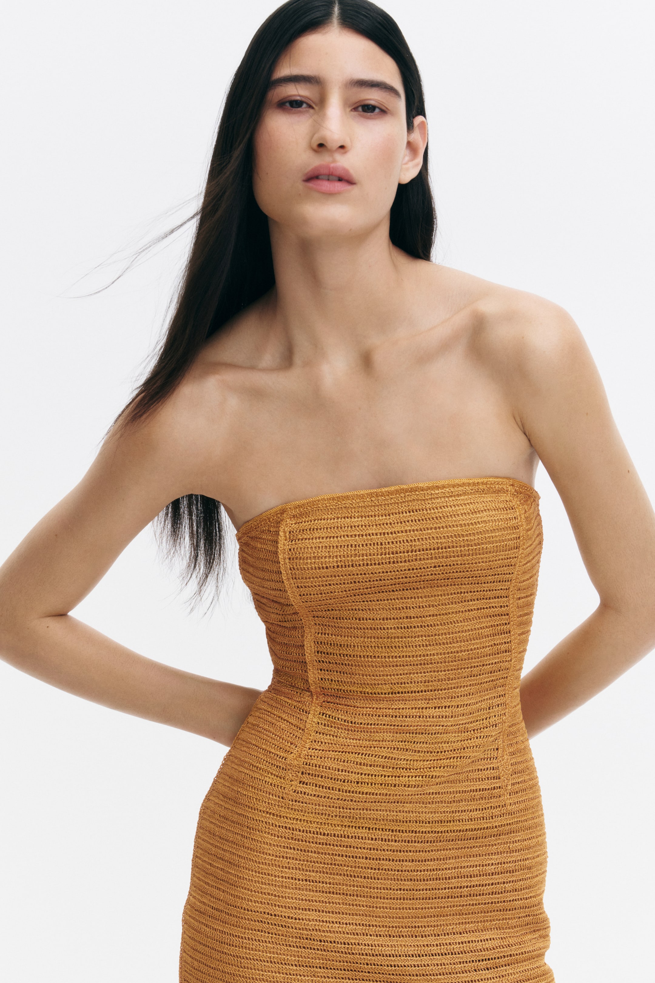 Crochet-Look Bandeau Dress