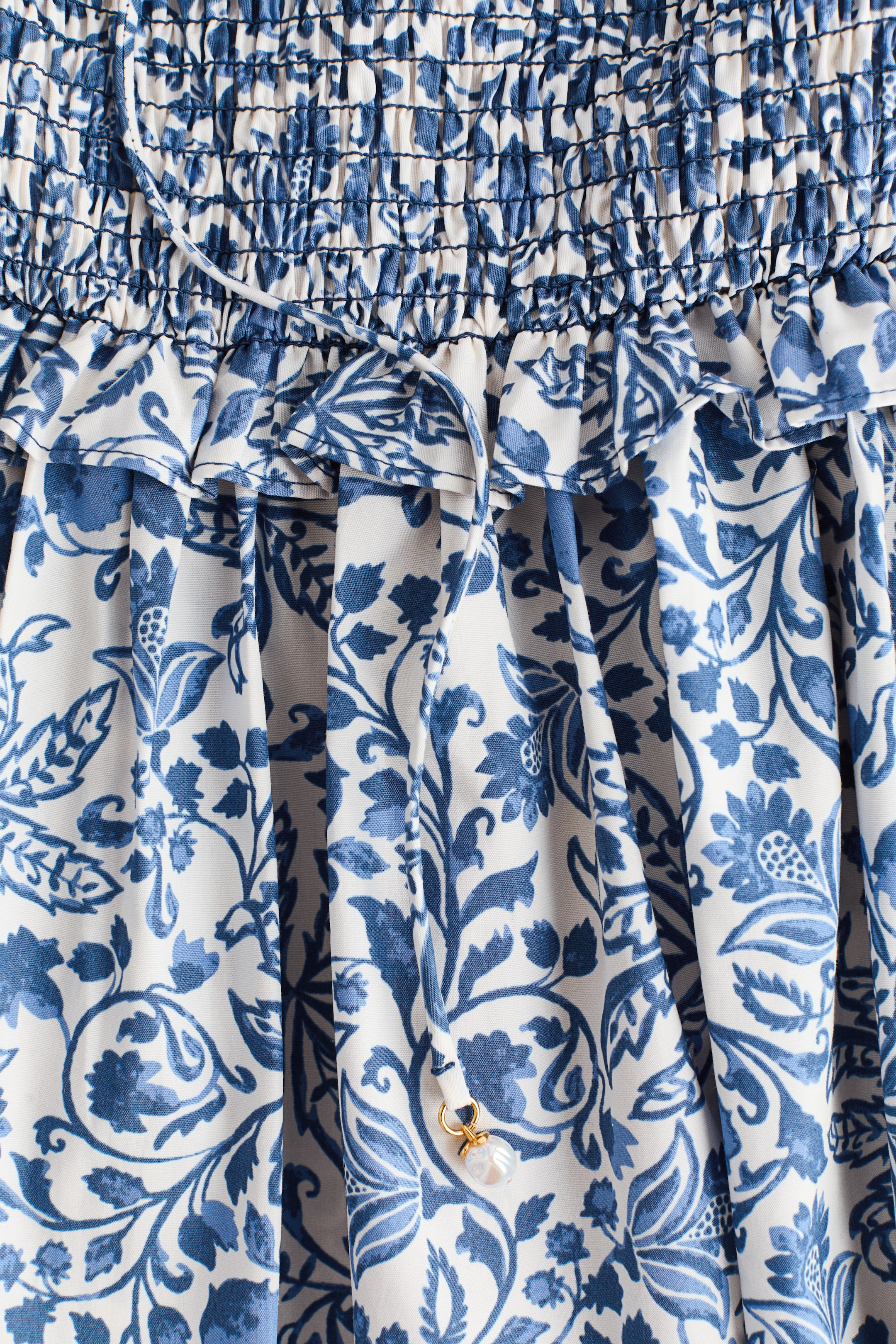 Robe bandeau avec corsage smocké
