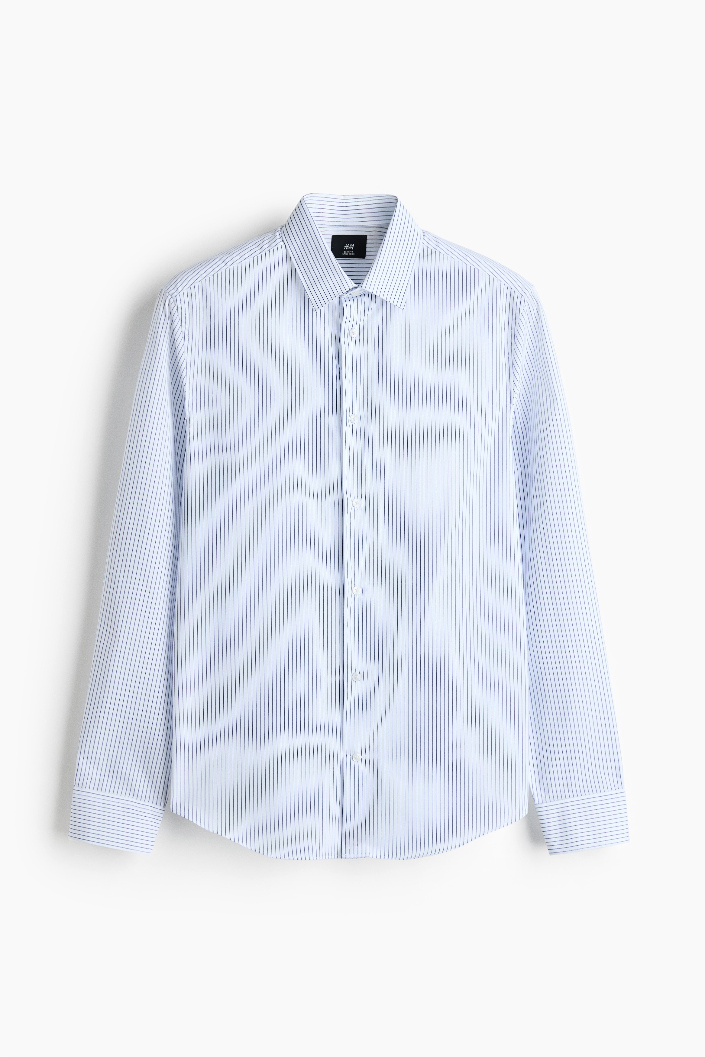 Slim Fit Easy-iron Shirt - Blue/striped/Light pink/striped/Black/Light blue/striped/White/Light blue/Khaki green