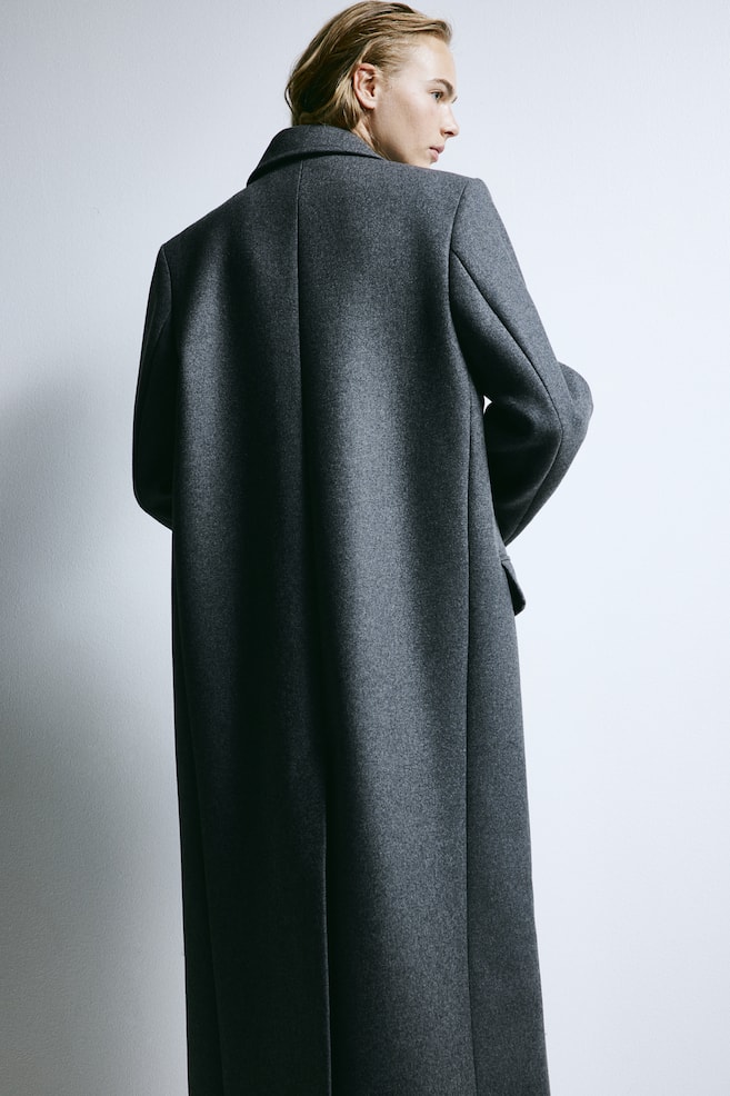 Frakke i uldblanding - Mørkegrå - 4