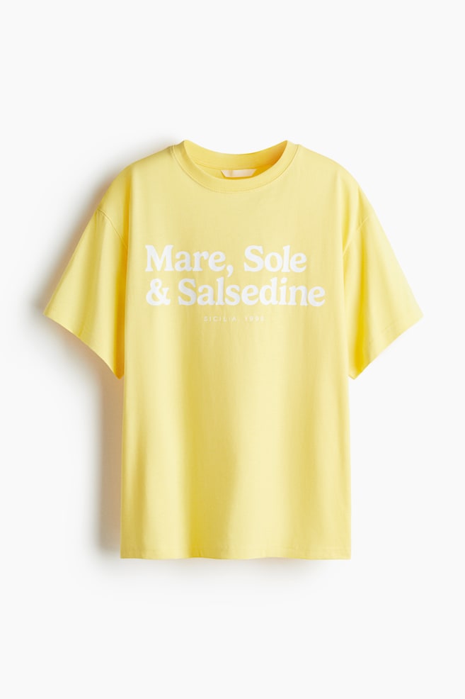 Oversized T-Shirt - Yellow/Mare/Navy blue/Surf Club/Dark brown/black patterned - 1