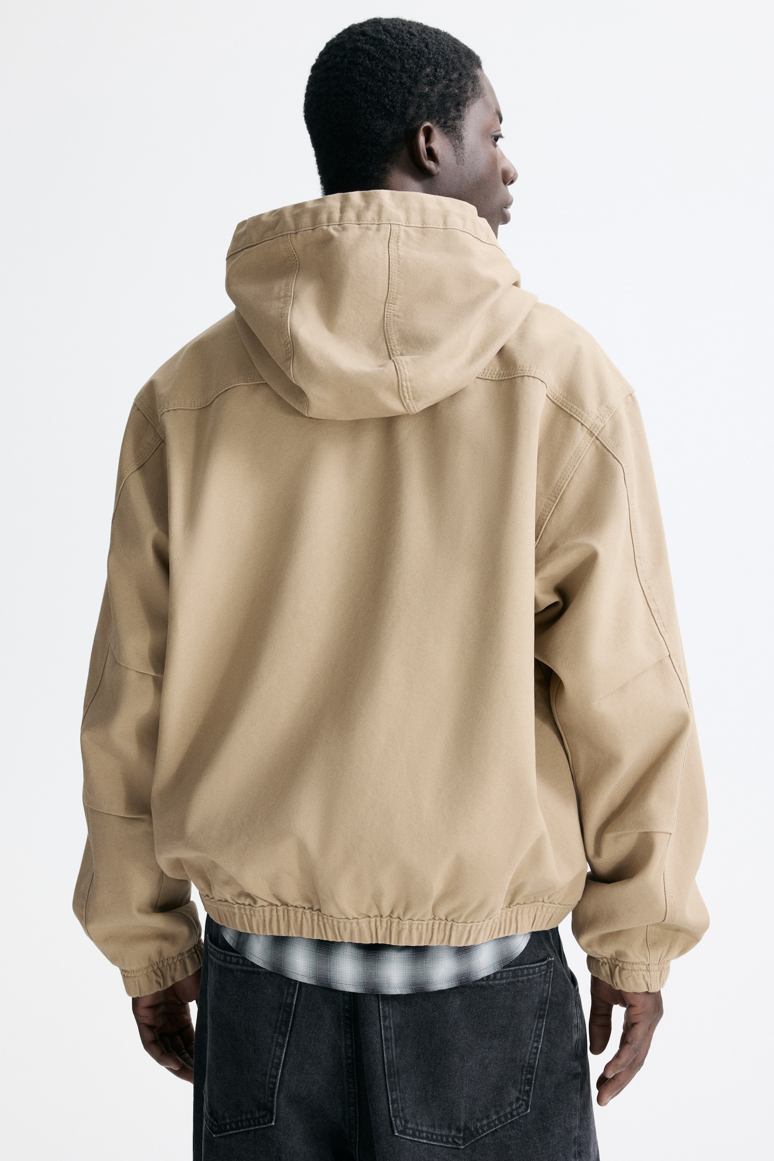 Мужская куртка H&M Hooded Workwear, цвет: Бежевый — фото 5