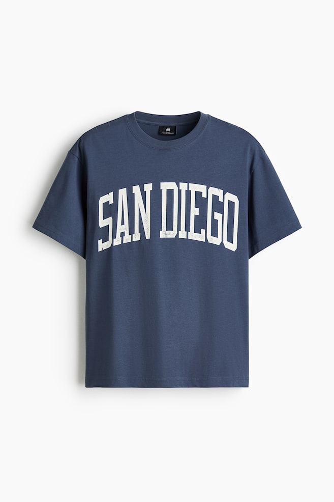 Loose Fit Printed T-shirt - Blue/San Diego/Brown/Sierra Crest Motors/Black/Campioni Del Mondo/Black/Brooklyn/Orange/Panama/Black/Nothing beats a good/Black/Spring Rally/Light grey marl/World Champs/White/Florida/Black/Phys. Ed. Class - 1