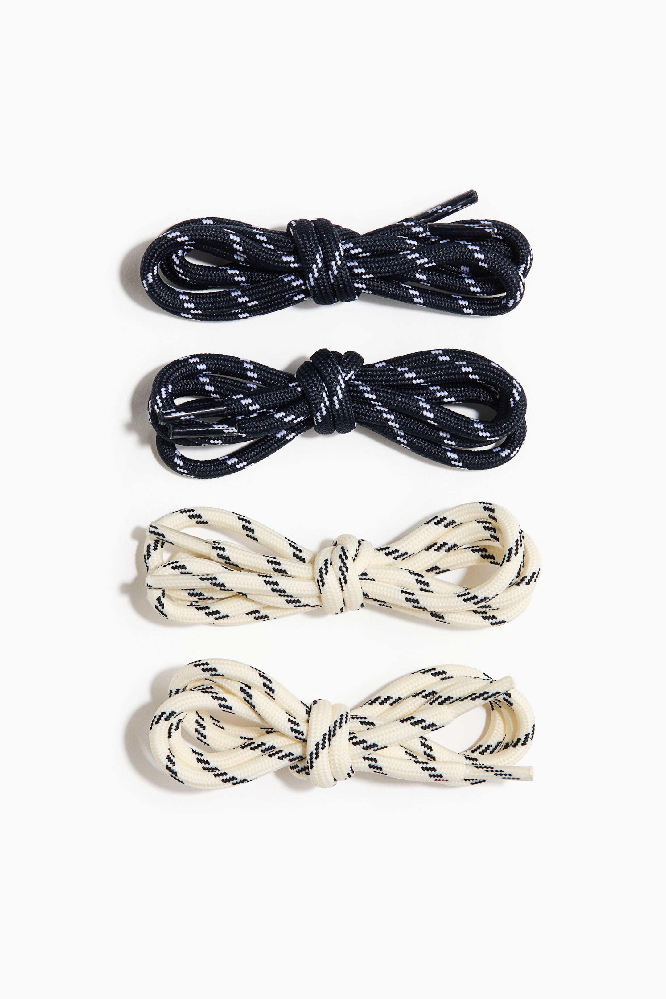 Visa större bild: 2-pack skosnören - Crèmevit/Marinblå - DAM | H&M FI 1