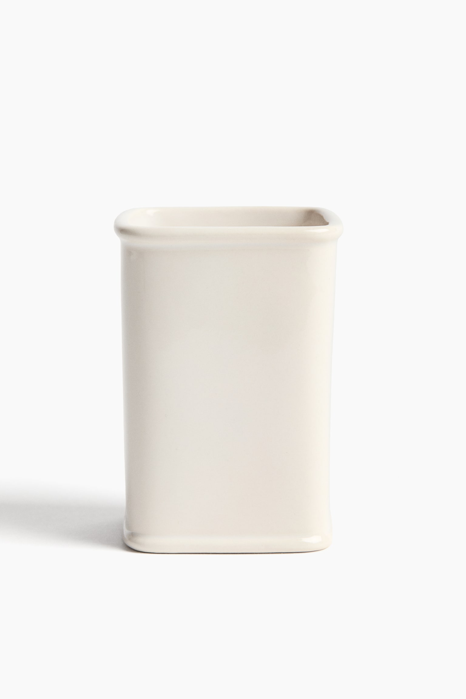 Stoneware toothbrush mug - Cream - 1