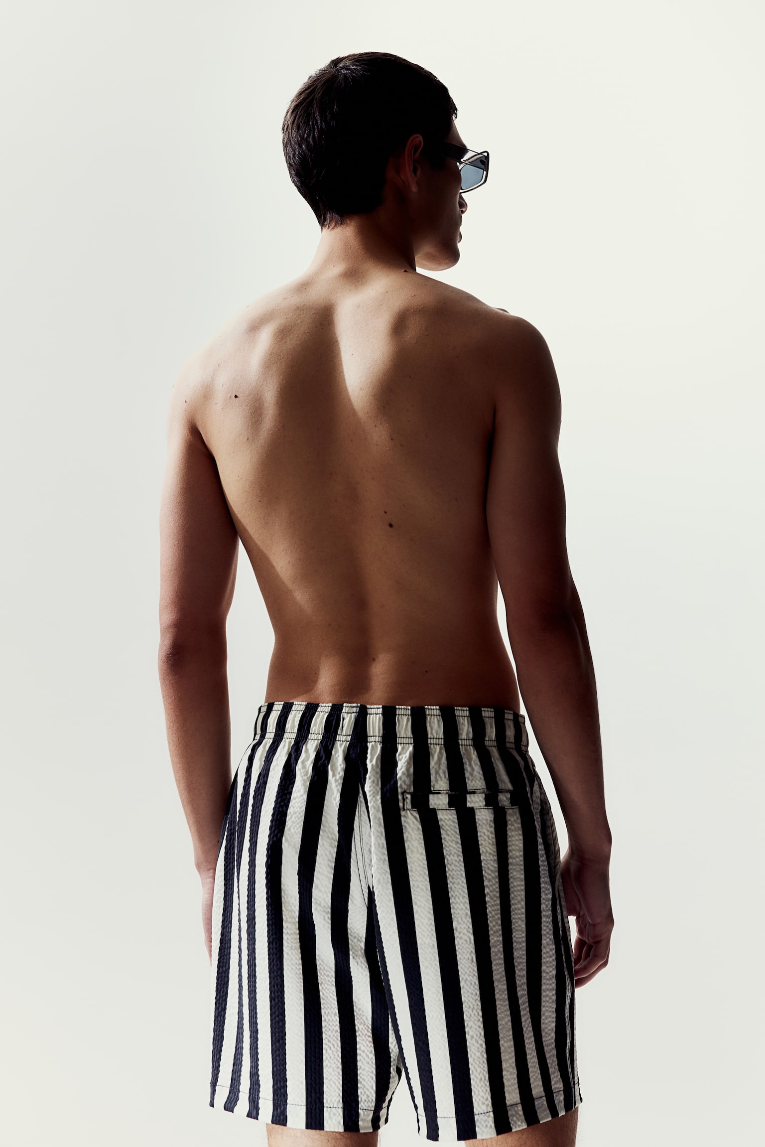 Seersucker swim shorts - Black/White striped/Red/Striped/Grey/Striped/Blue/Striped - 3