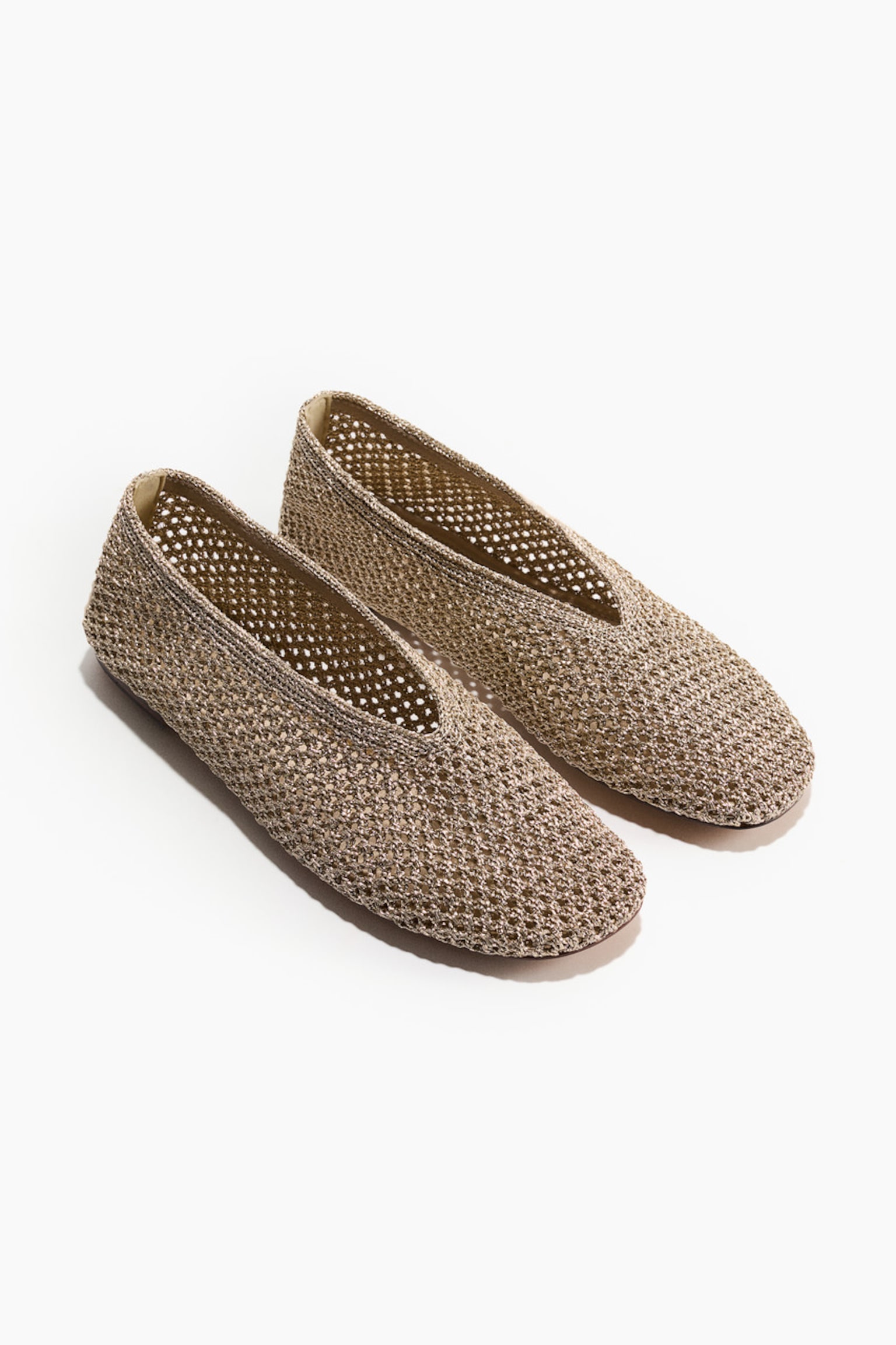 Женские балетки H&M Braided Flats, цвет: Золотой — фото 6