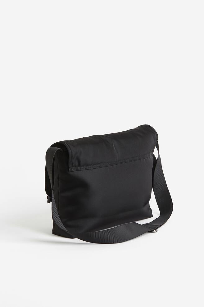Nylon messenger bag - Black/Khaki green - 3
