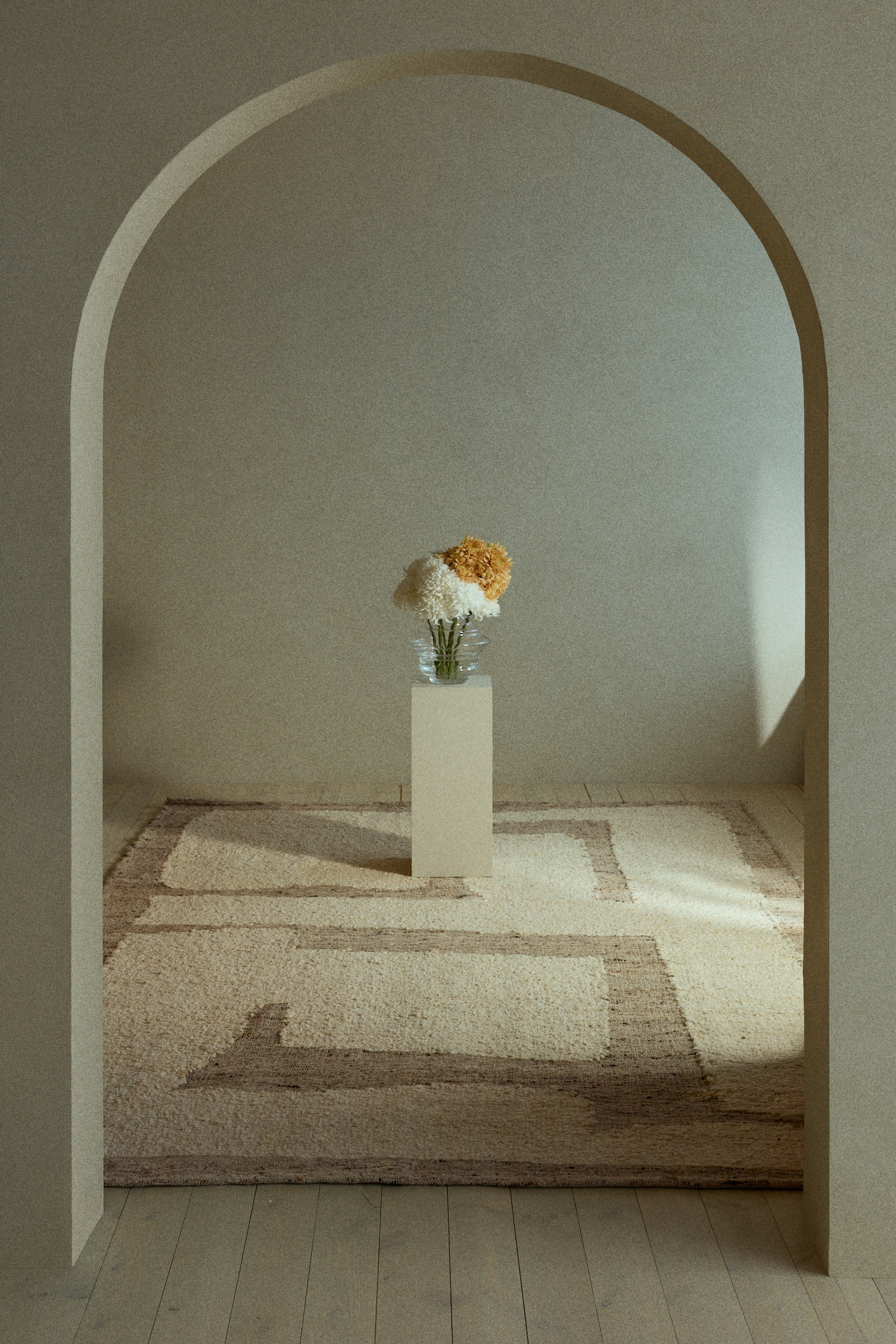 Wool-blend rug - Beige marl