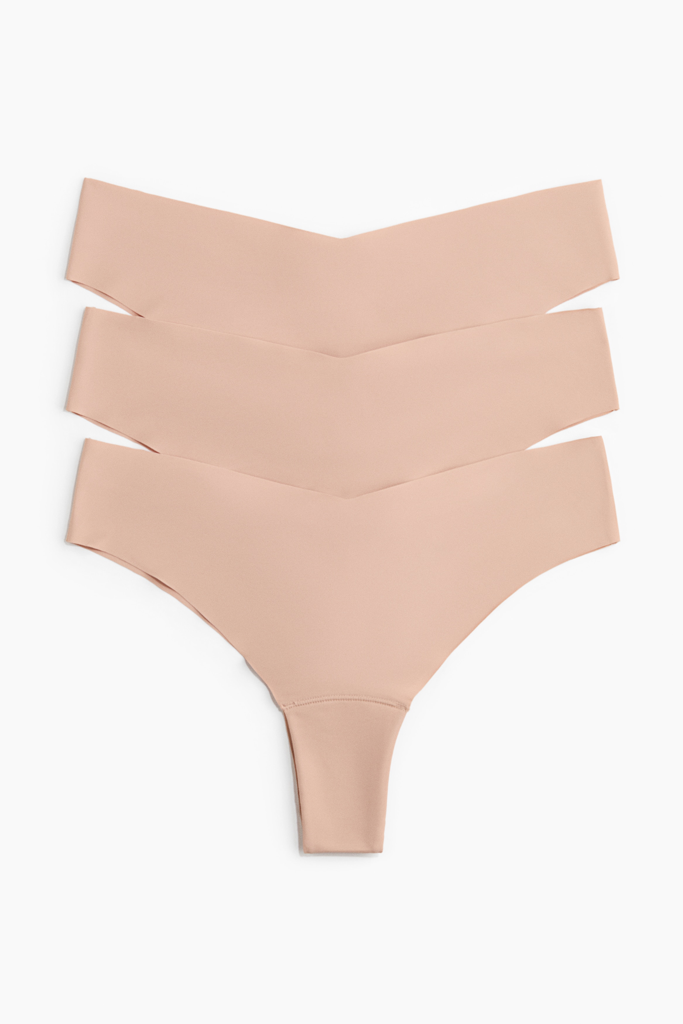 3-Pack Microfiber Brazilian Briefs - Beige/Black/Light pink/cream/black