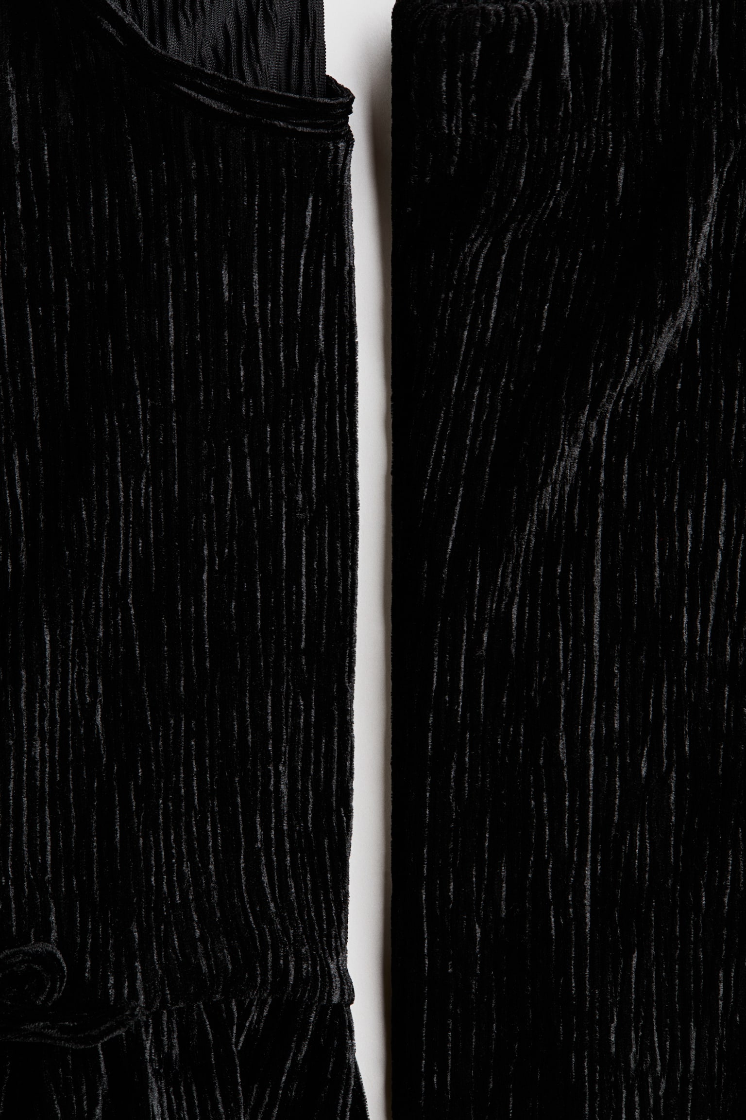 Dvoudílná souprava z mačkaného veluru - Černá/Světle růžová - 2