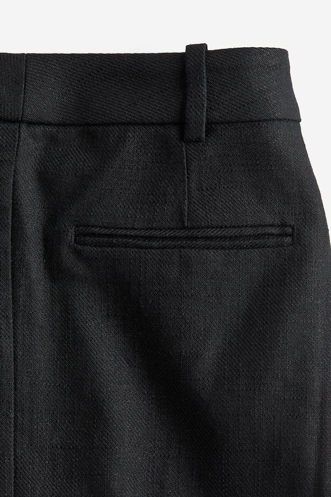 Linen-blend skirt - Black - 5