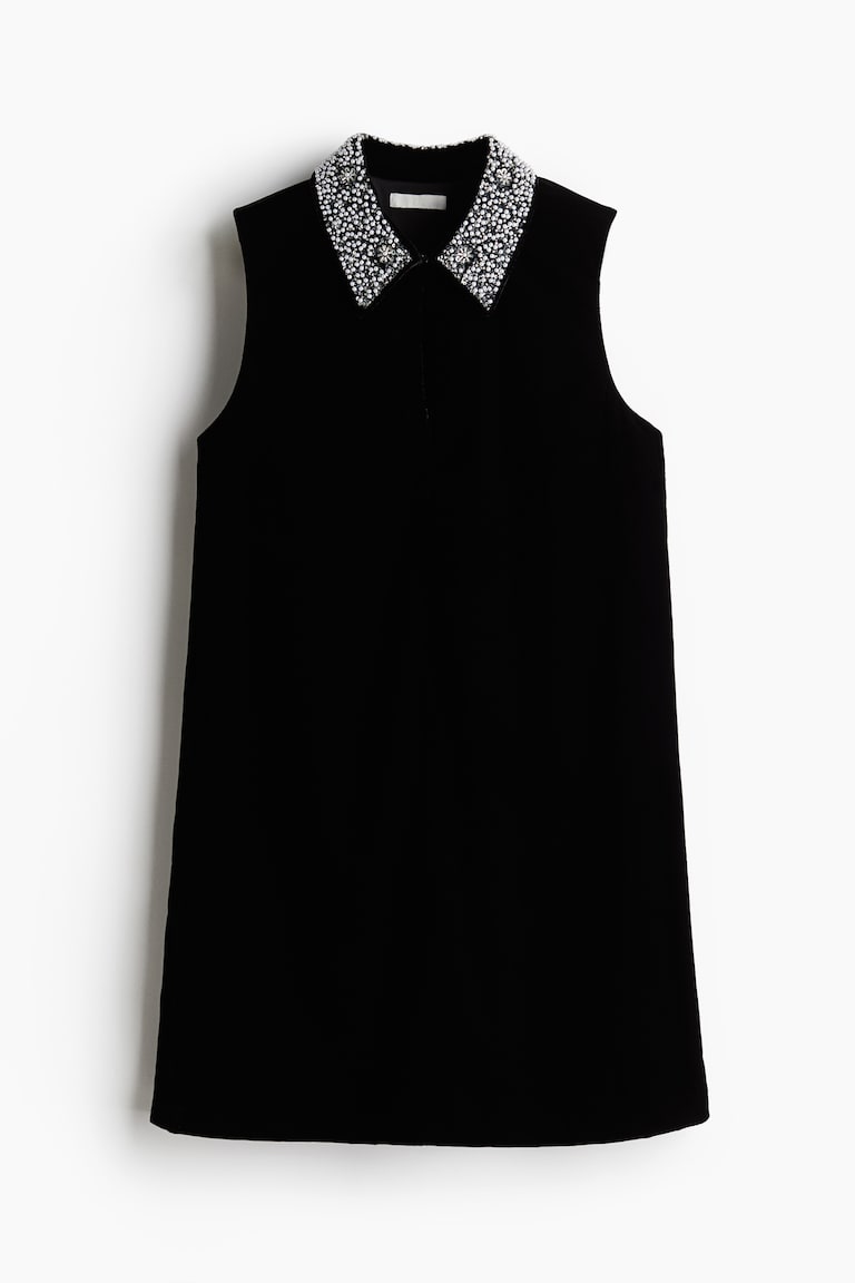 Women's Black Beaded-collar dress | H&M