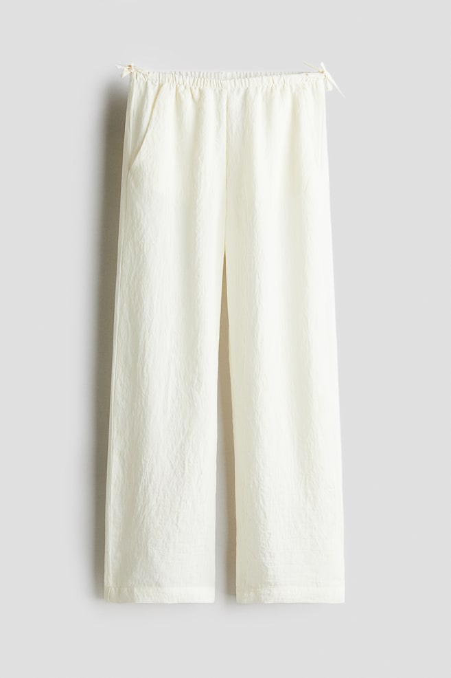 Tie-Detail Pants - Cream/Light khaki green/Light blue - 1